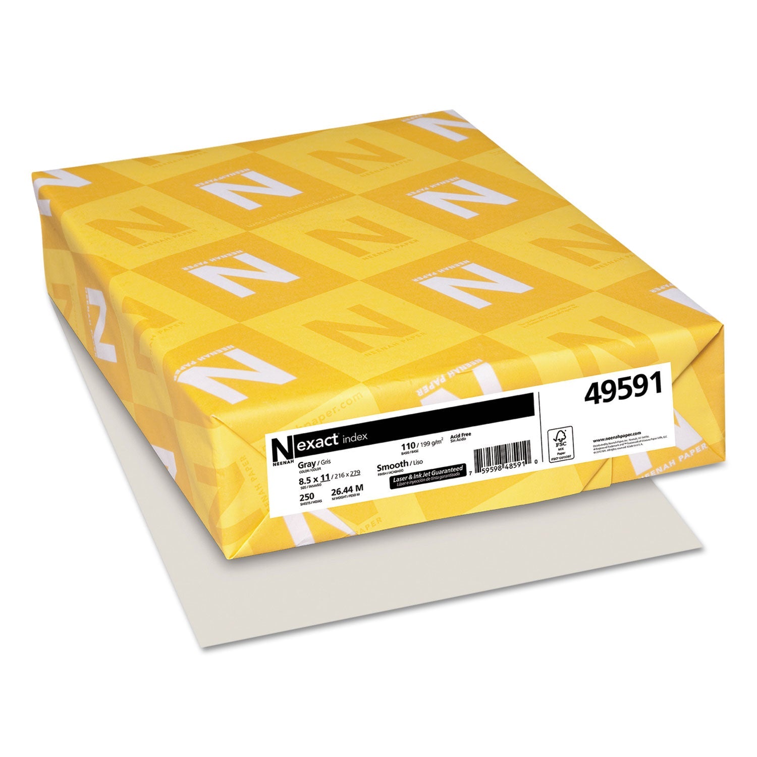 Exact Index Card Stock | 110lb Gray | 250/Pack