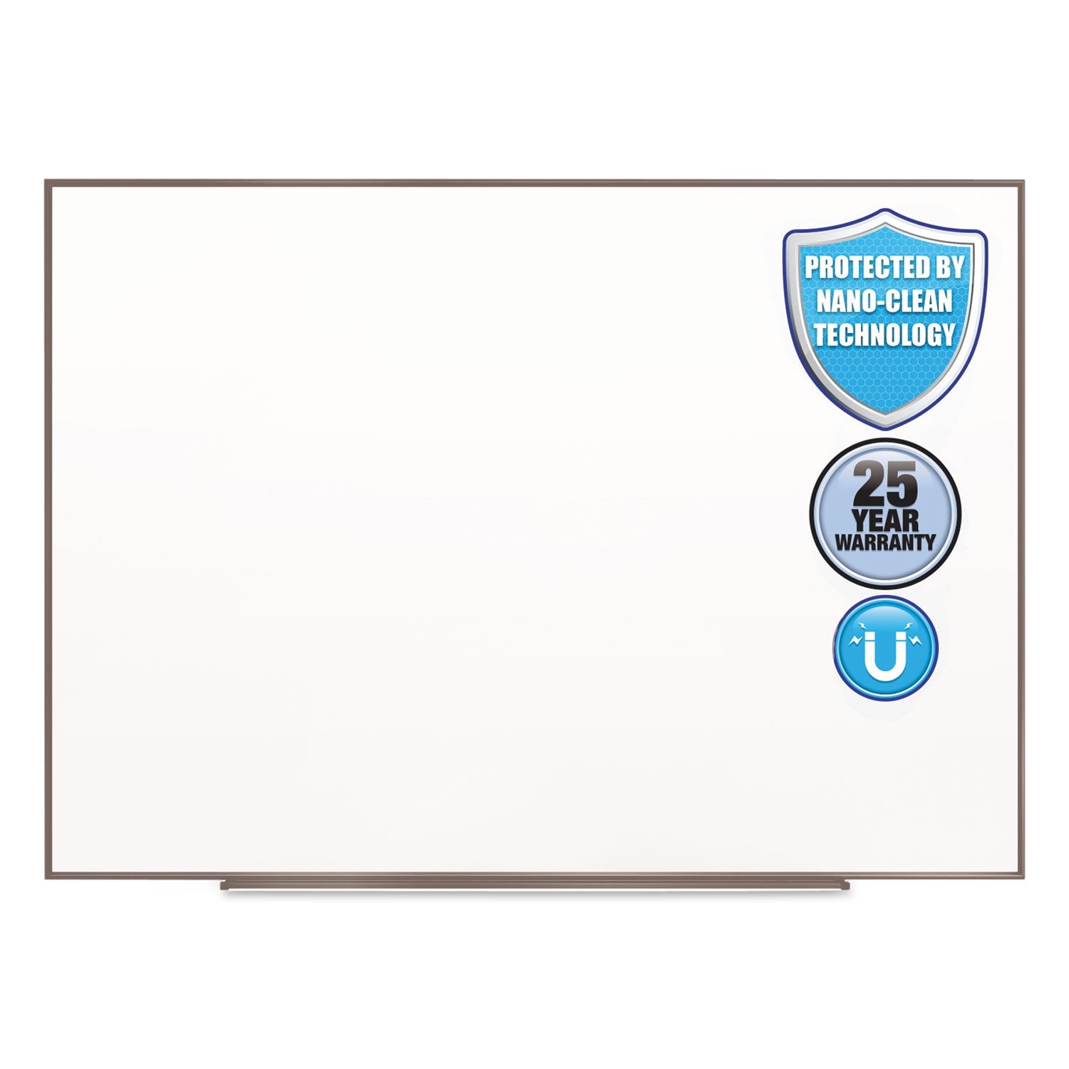 Quartet® Fusion Nano-Clean Magnetic Whiteboard, 48" x 36", White Surface, Satin Aluminum Frame