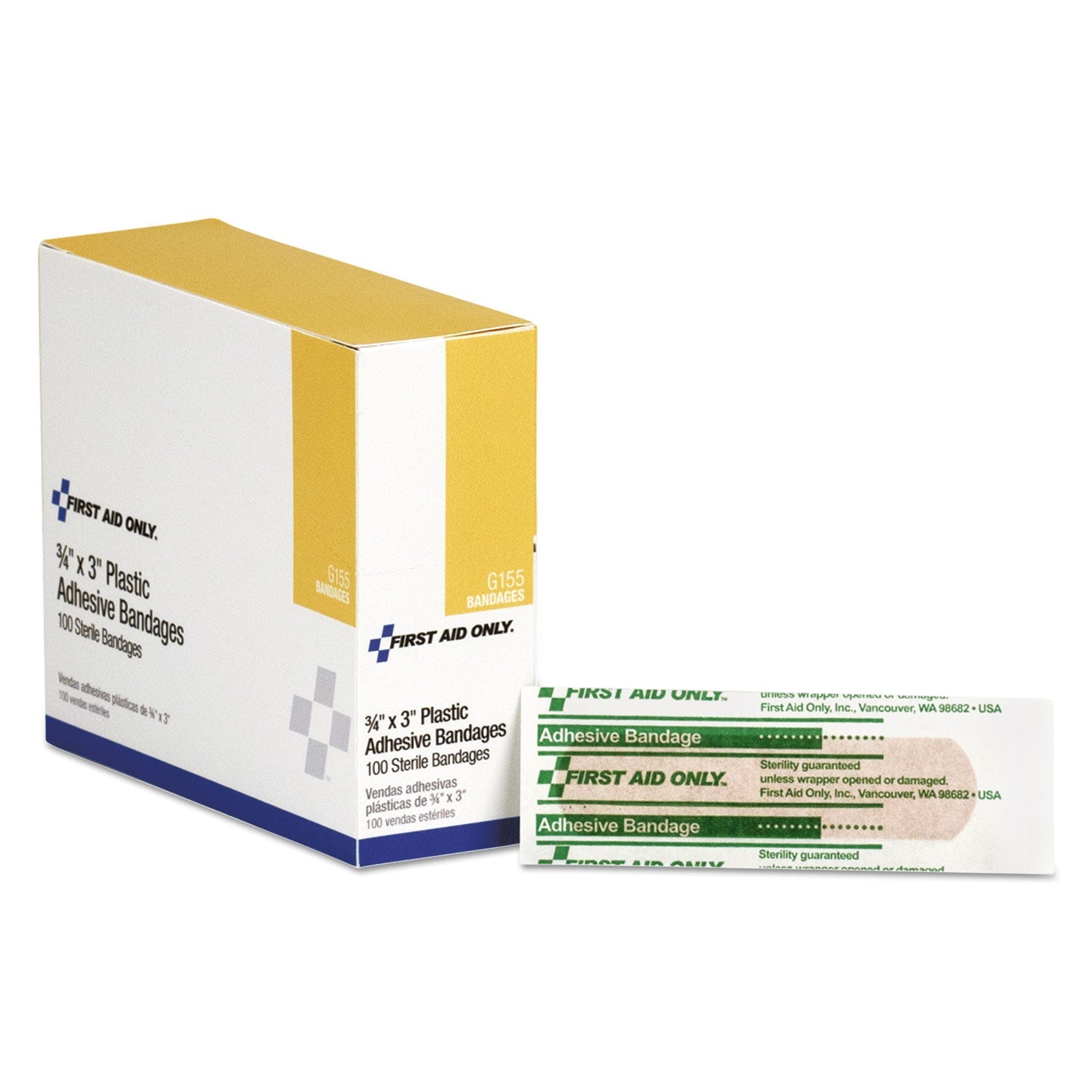 Plastic Adhesive Bandages | 0.75x3 100-Count Box