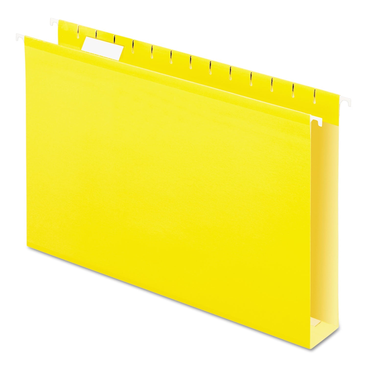 Pendaflex® Extra Capacity Reinforced Hanging File Folders with Box Bottom, 2" Capacity, Legal Size, 1/5-Cut Tabs, Yellow, 25/Box