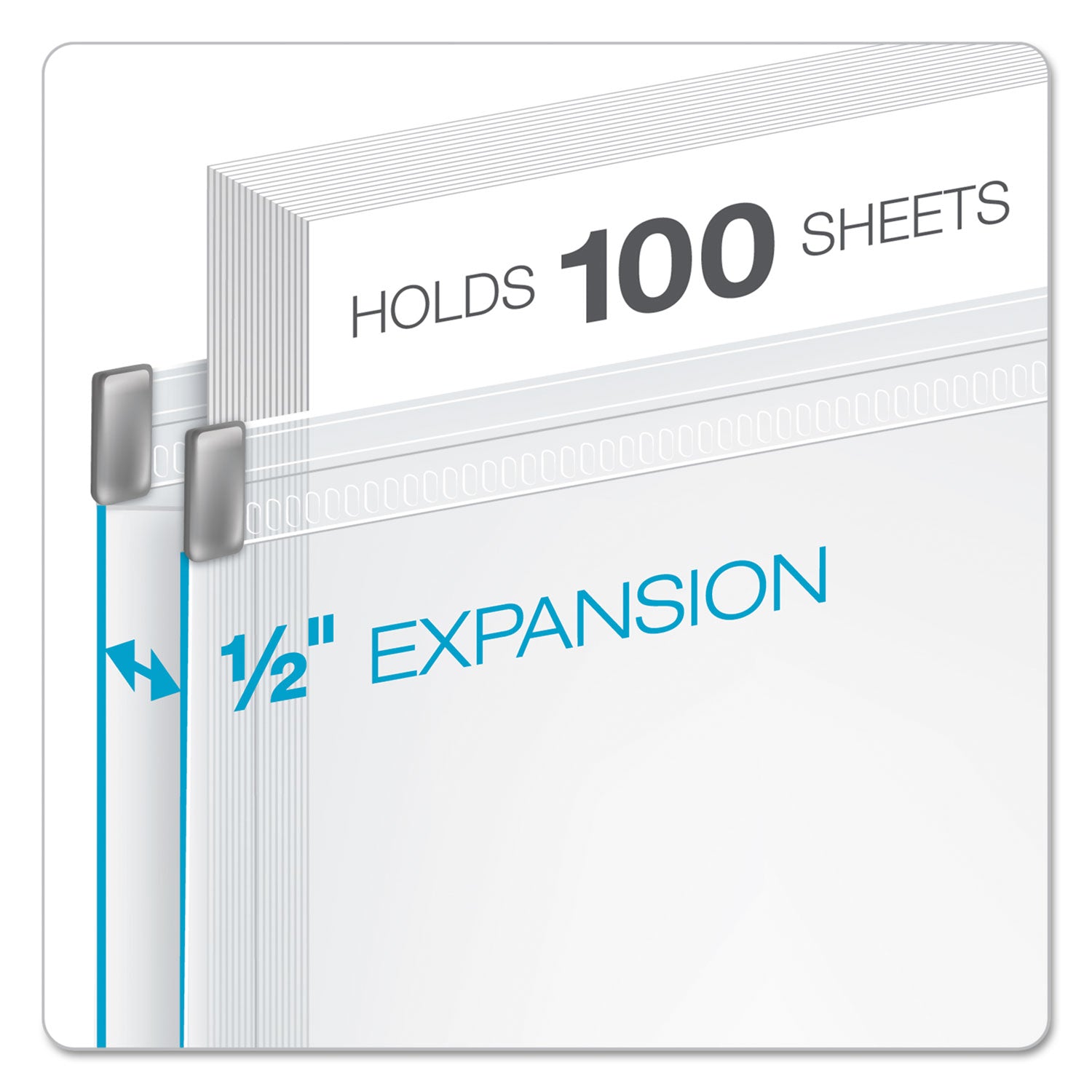 Cardinal® Expanding Zipper Binder Pockets, 8.5 x 11, Clear, 3/Pack