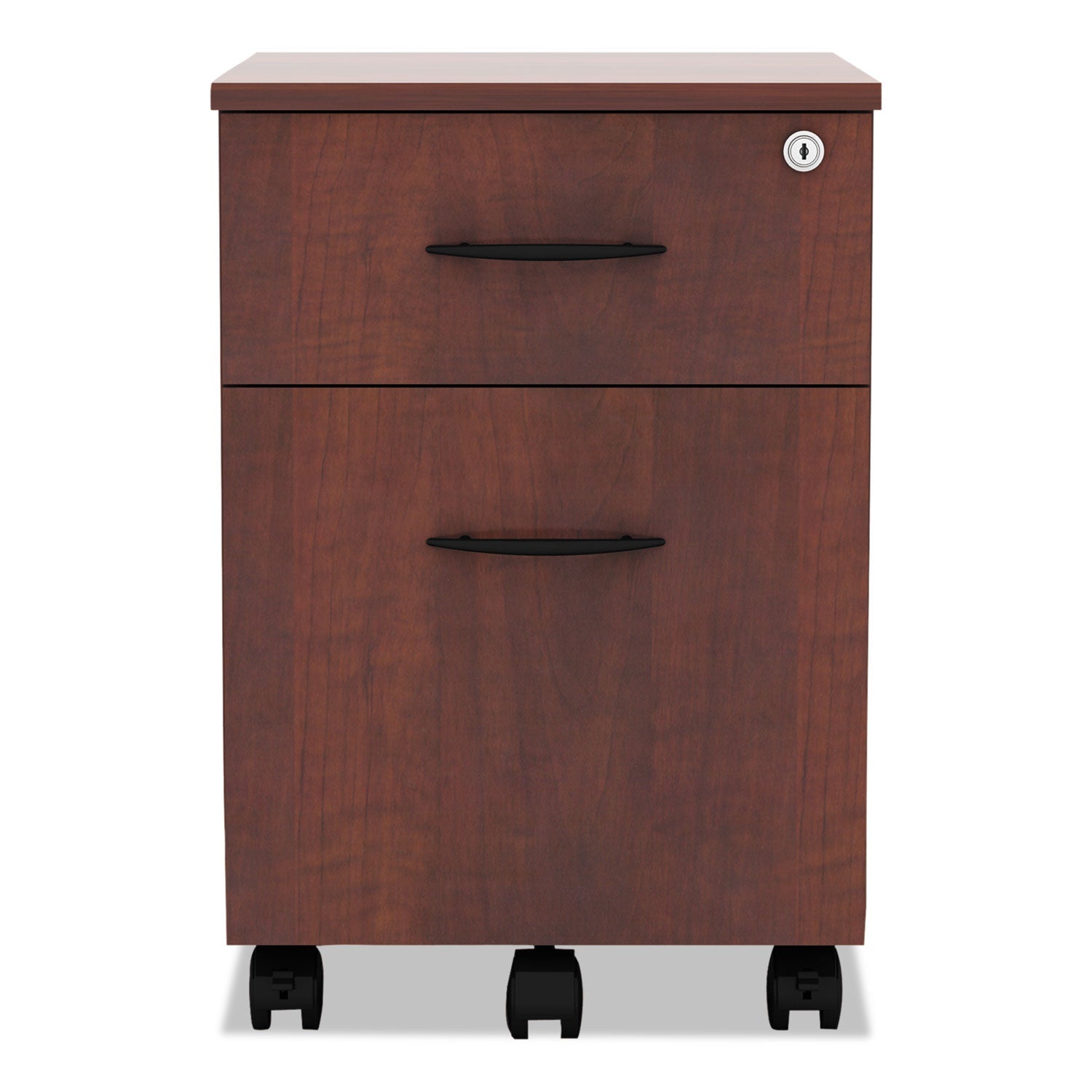 Alera® Alera Valencia Series Mobile Pedestal, Left/right, 2-Drawers: Box/file, Legal/letter, Medium Cherry, 15.88" X 19.13" X 22.88"