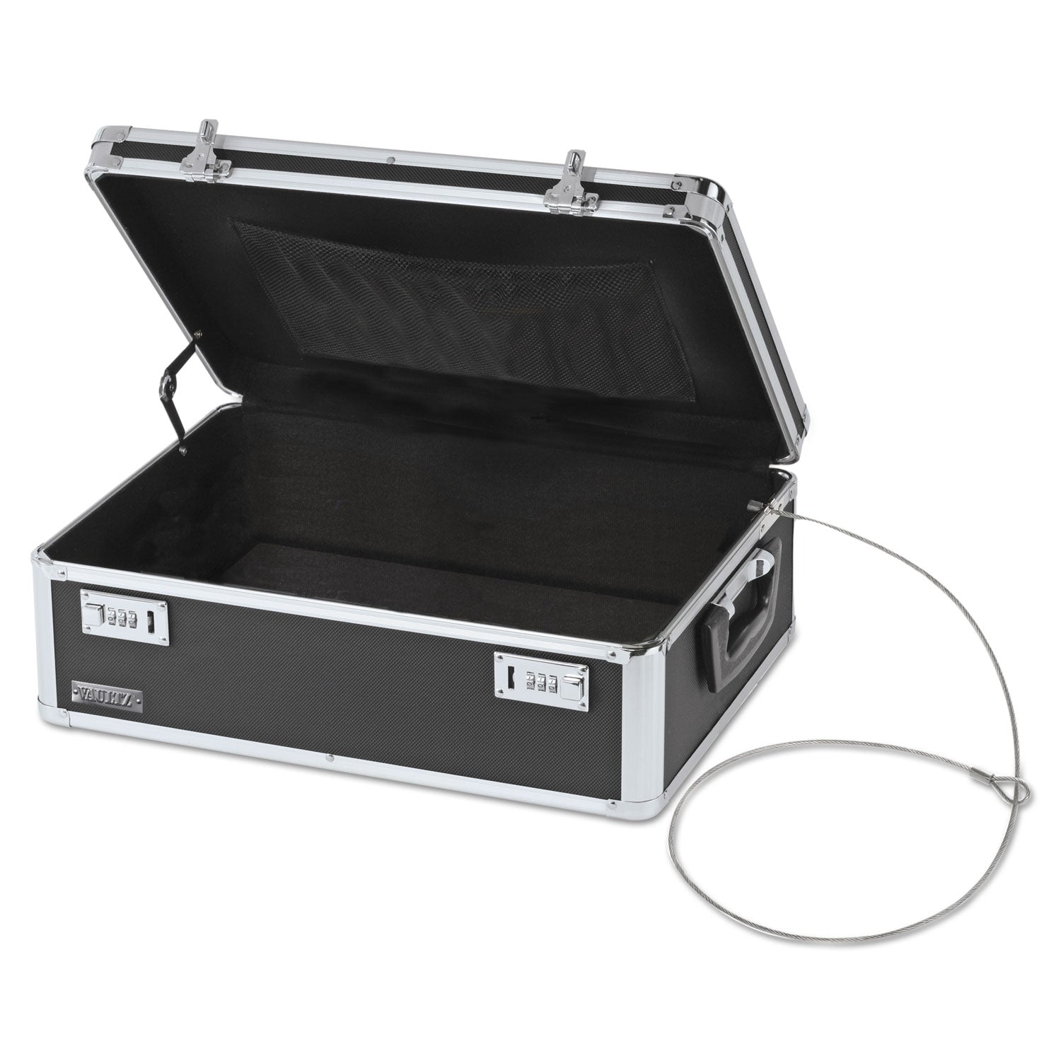 Vaultz® Locking Storage Chest, Medium Density Fiberboard, 14.5 x 8 x 19.5, Black