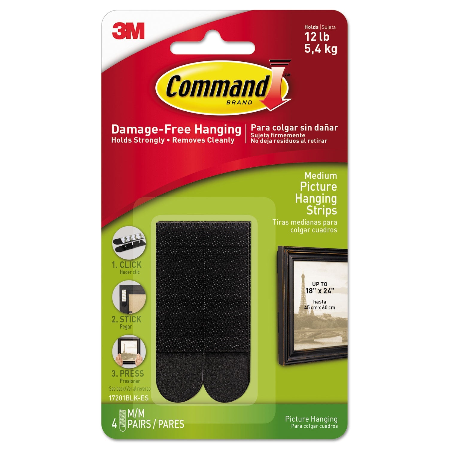Command Picture Hanging Strips | Black 4 Pairs