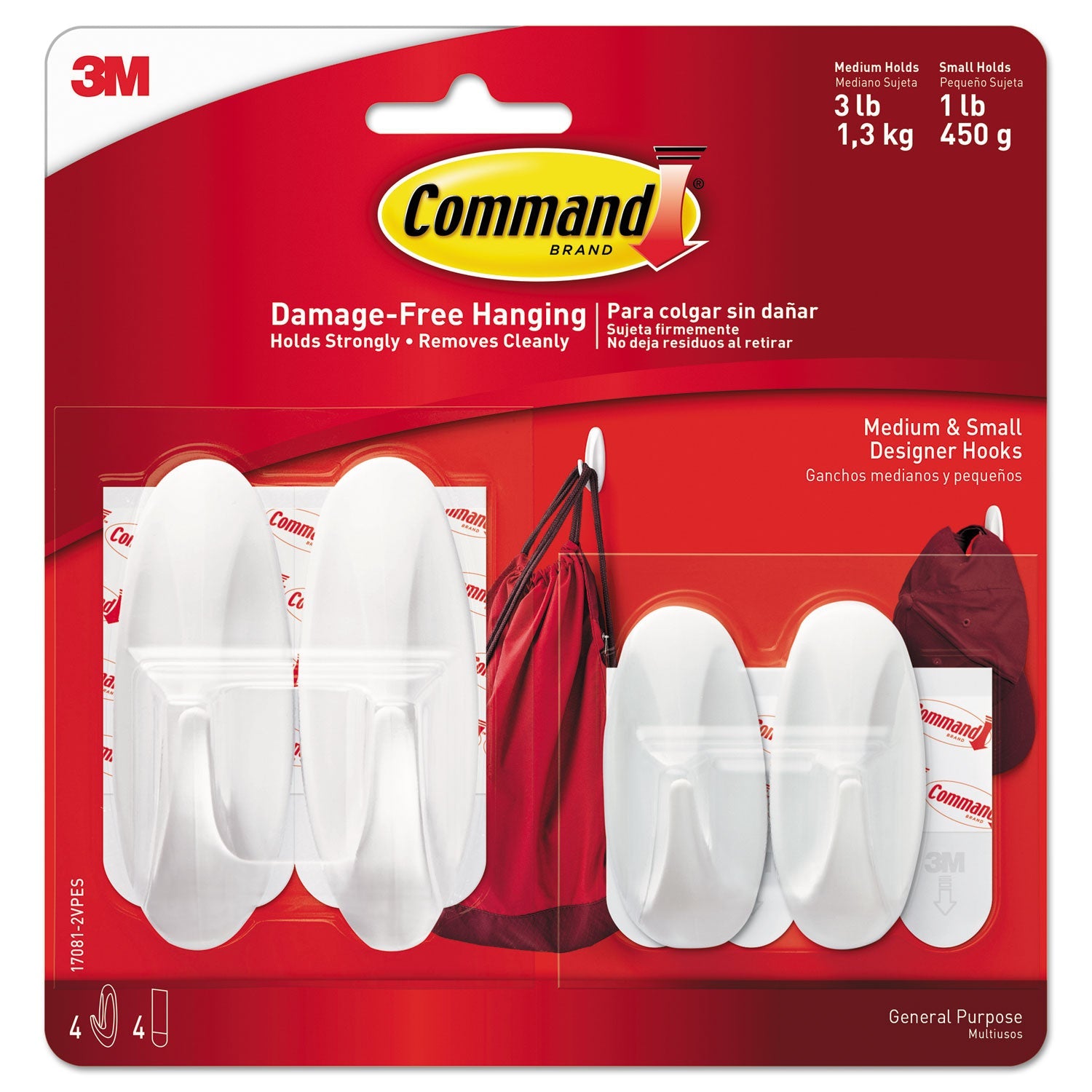 Command General Purpose Designer Hooks | 4-Pack