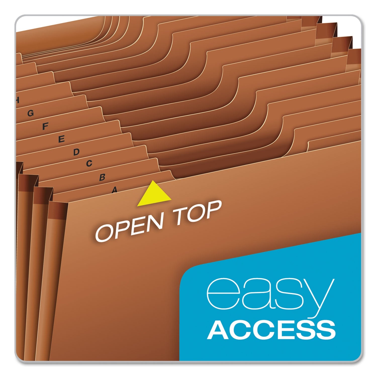 Pendaflex® Heavy-Duty Open-Top Expanding Stadium File, 21 Sections, 1/3-Cut Tabs, Legal Size, Redrope