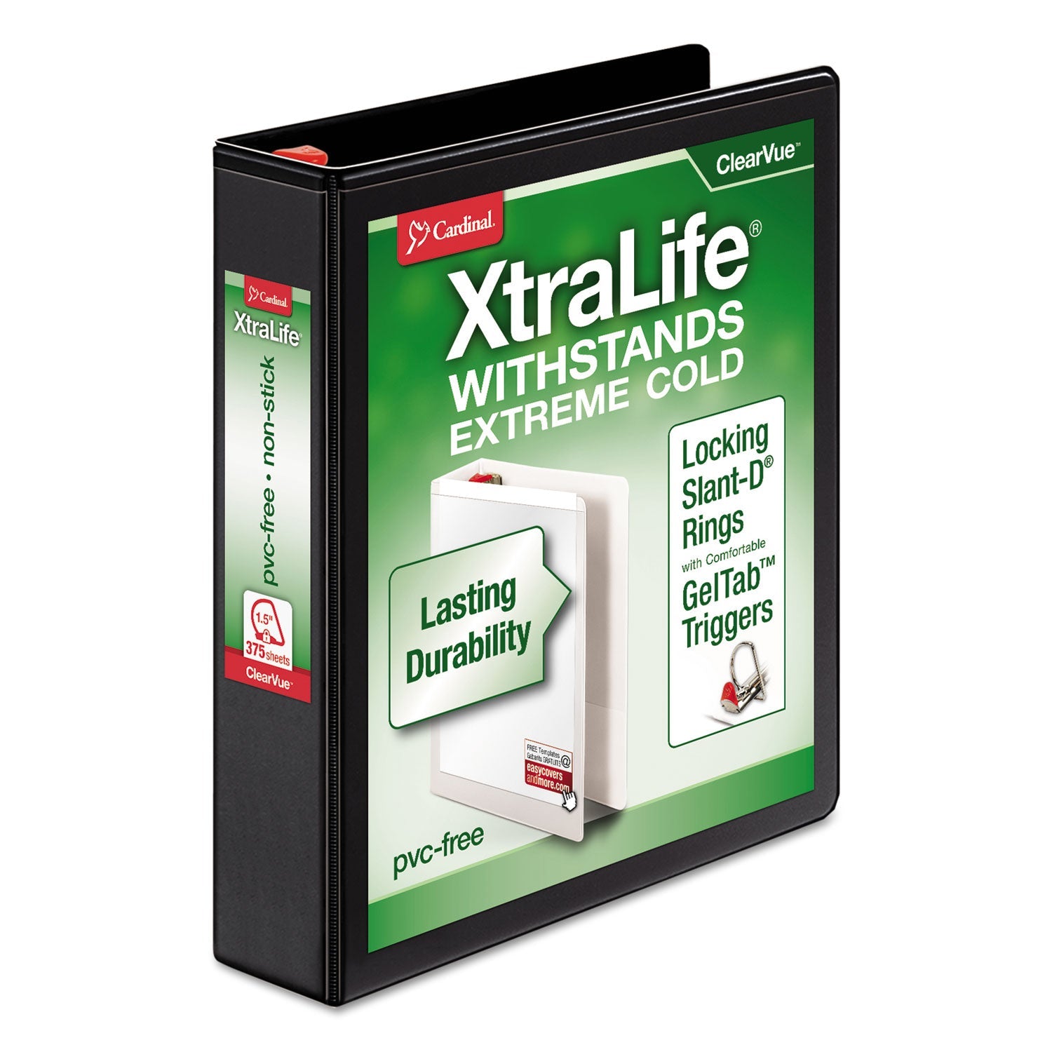 XtraLife ClearVue Slant-D Ring Binder | 1.5"