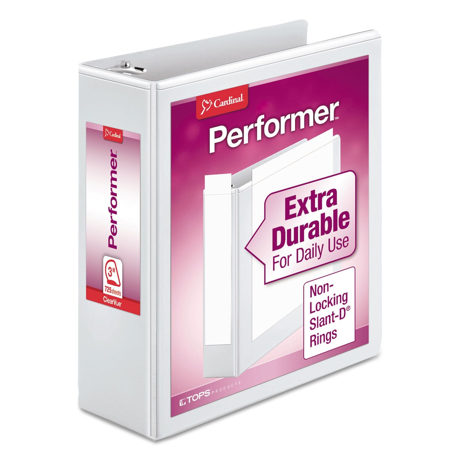 Performer ClearVue Slant-D Ring Binder | 3"