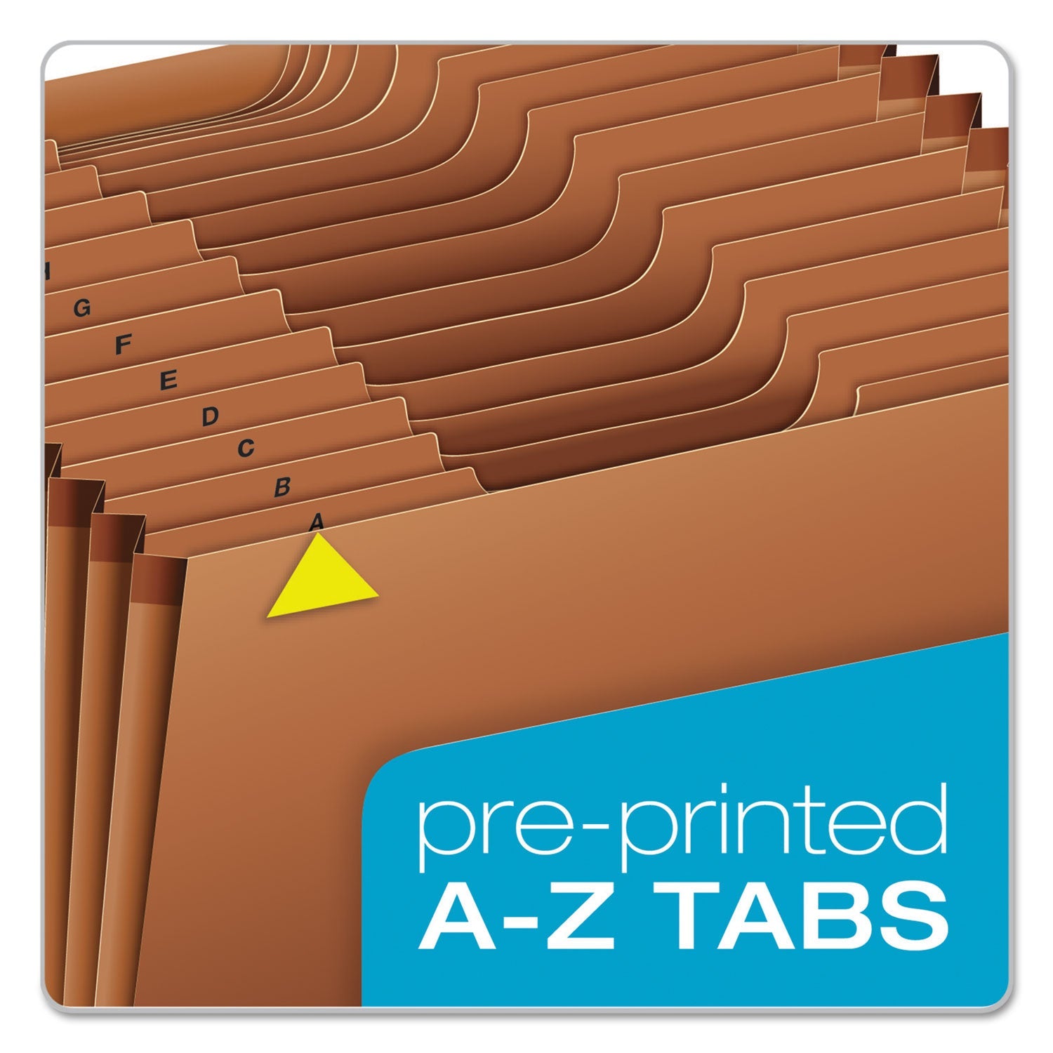 Pendaflex® Heavy-Duty Expanding File with Reinforced Flap, 21 Sections, Elastic Cord Closure, 1/3-Cut Tabs, Letter Size, Redrope