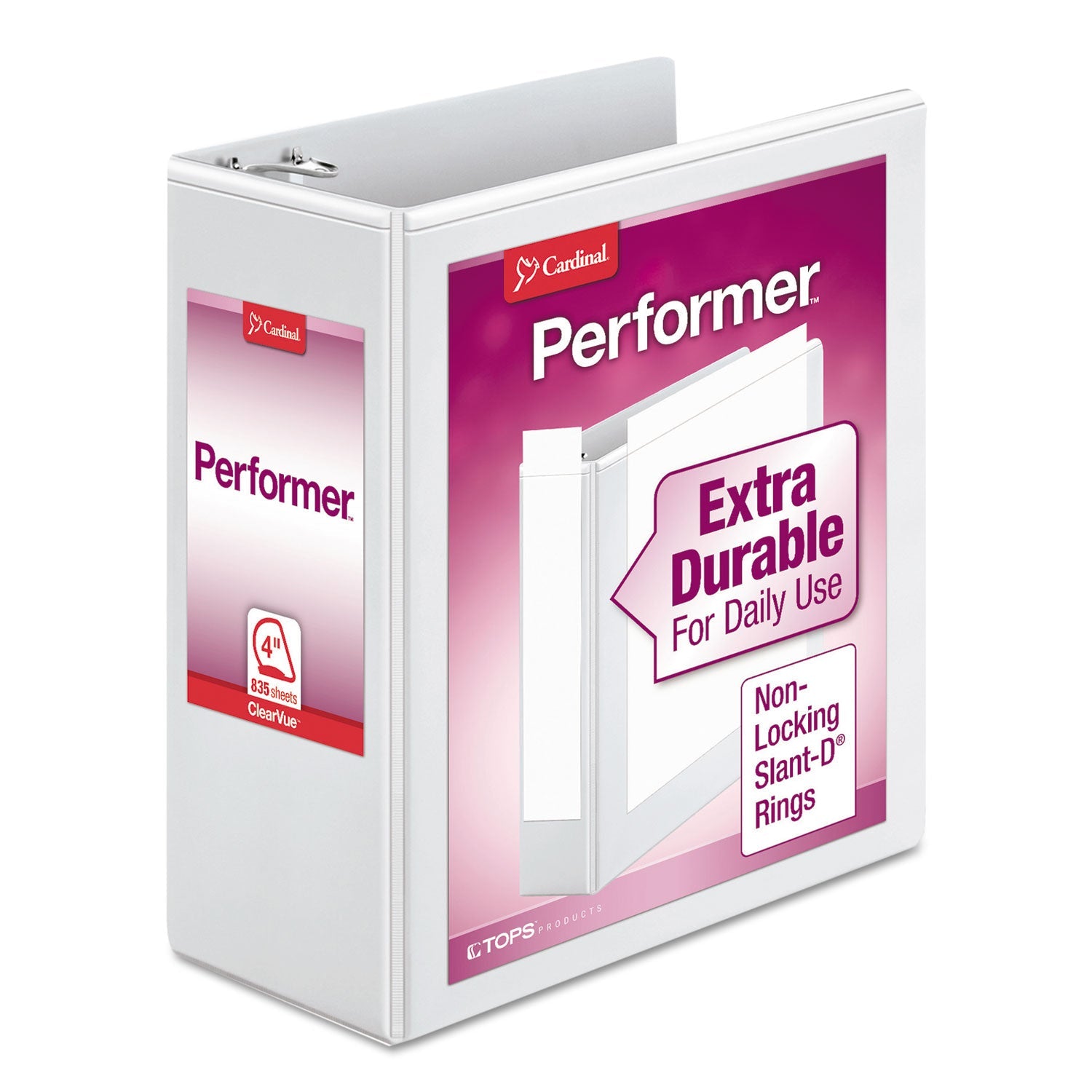 Performer ClearVue Slant-D Ring Binder | 4"