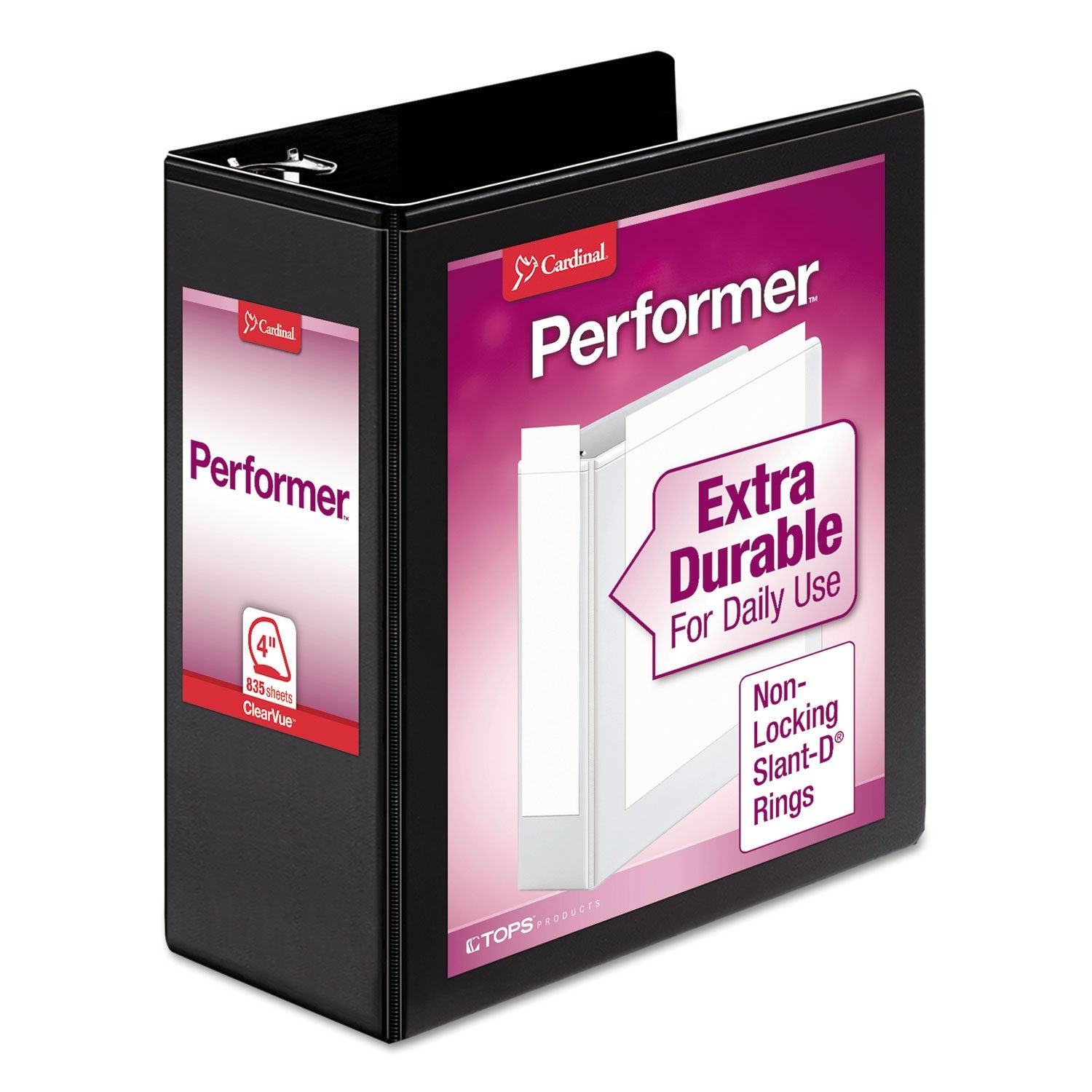 Performer ClearVue Slant-D Ring Binder | 4"