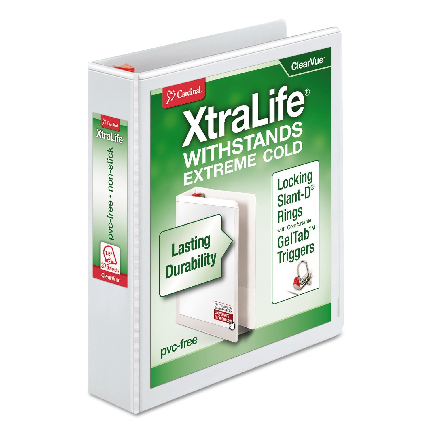 XtraLife ClearVue Slant-D Ring Binder | 1.5"