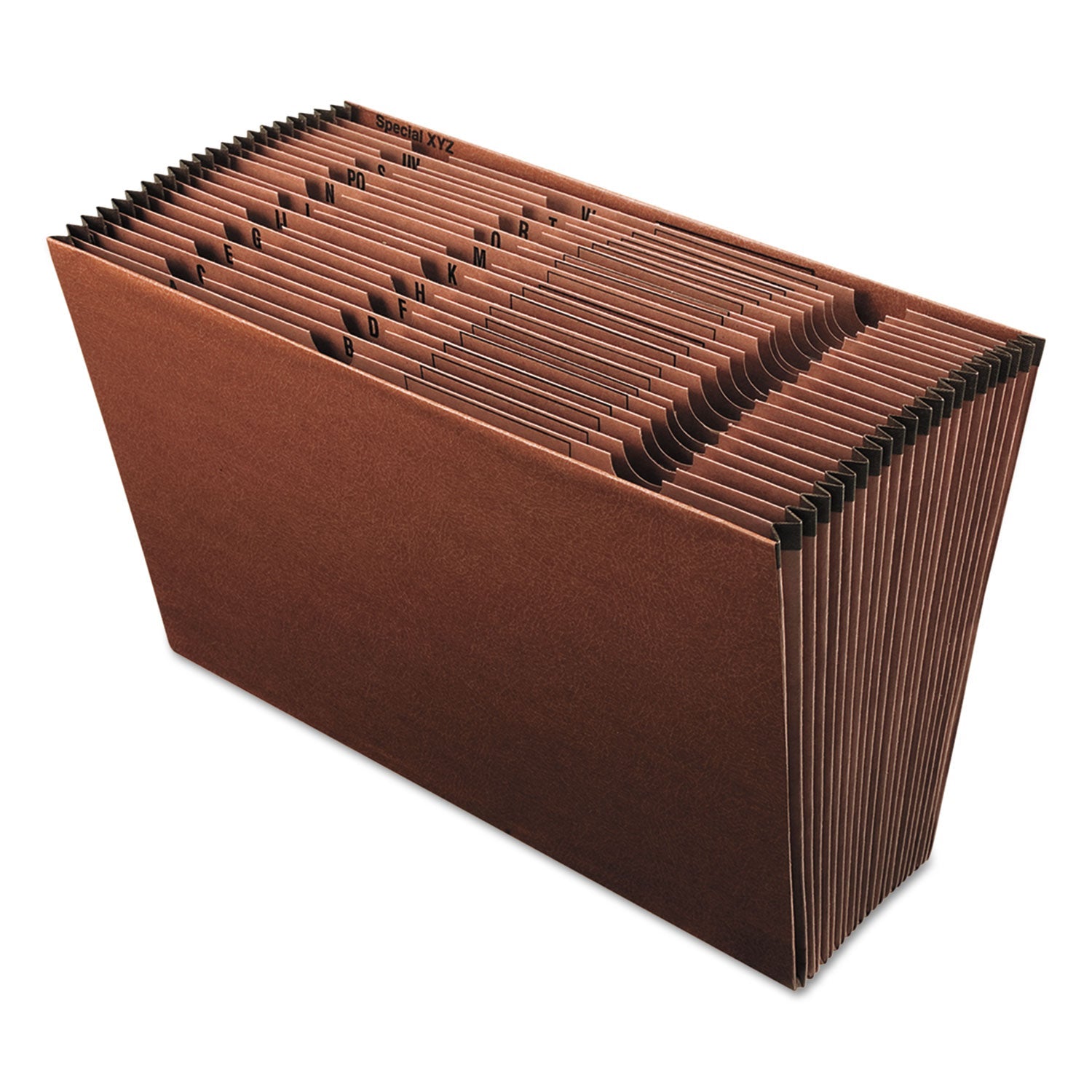 Pendaflex® Earthwise by Pendaflex Recycled Indexed Expanding File, 21 Sections, 1/21-Cut Tabs, Legal Size, Red Fiber