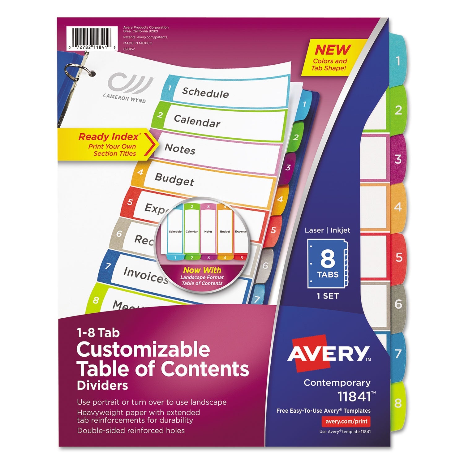 Customizable TOC Ready Index Dividers | 8-Tab