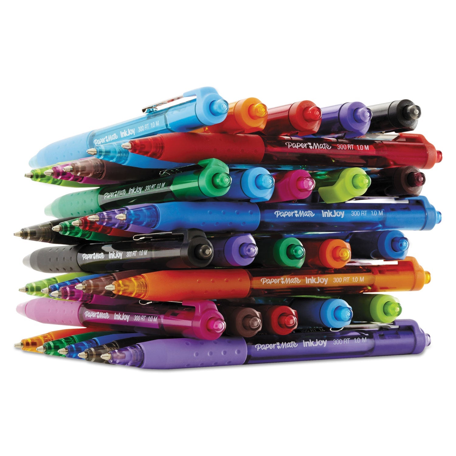 Paper Mate® InkJoy 300 RT Ballpoint Pen, Retractable, Medium 1 mm, Assorted Ink and Barrel Colors, 8/Pack