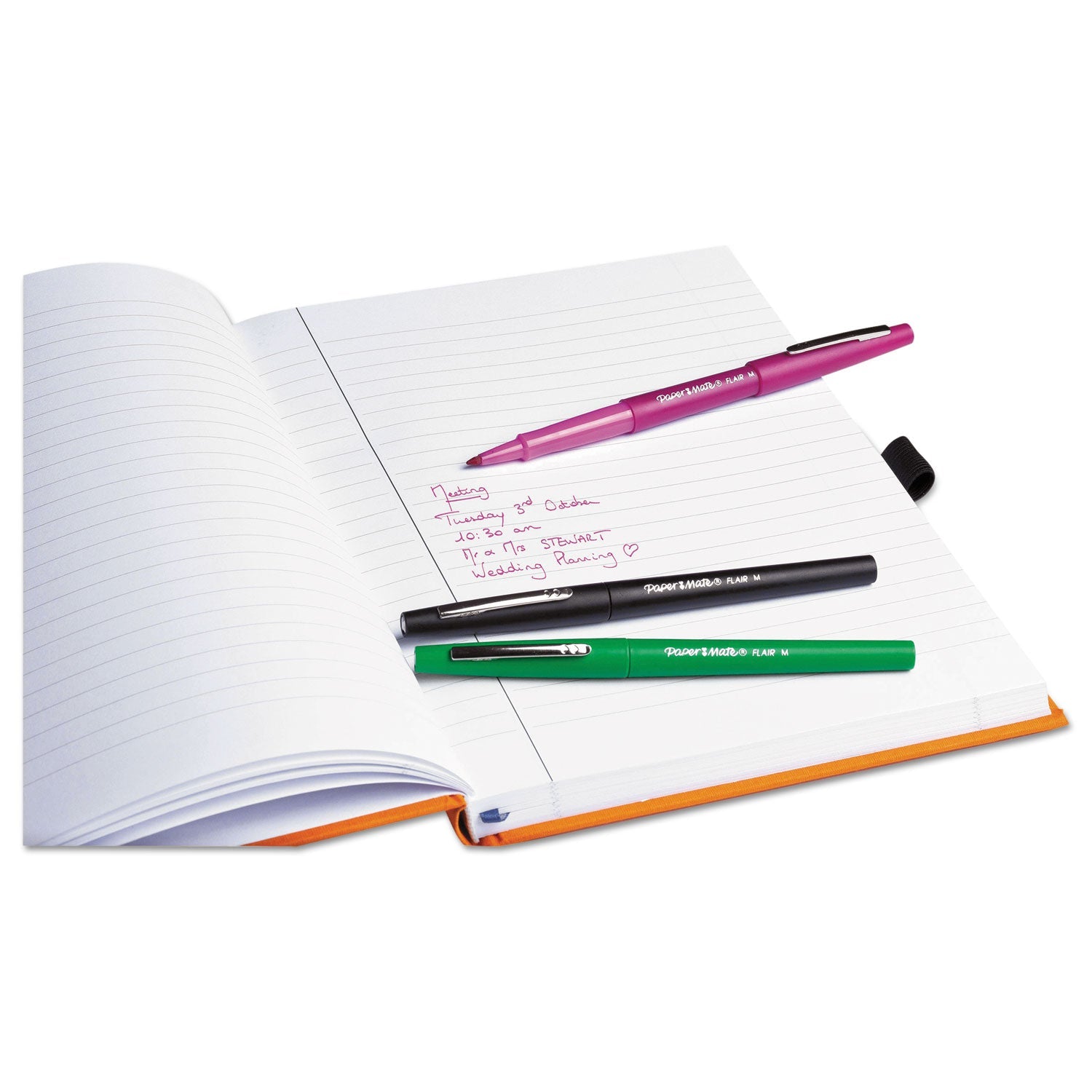 Paper Mate® Point Guard Flair Felt Tip Porous Point Pen, Stick, Medium 0.7 Mm, Red Ink, Red Barrel, Dozen