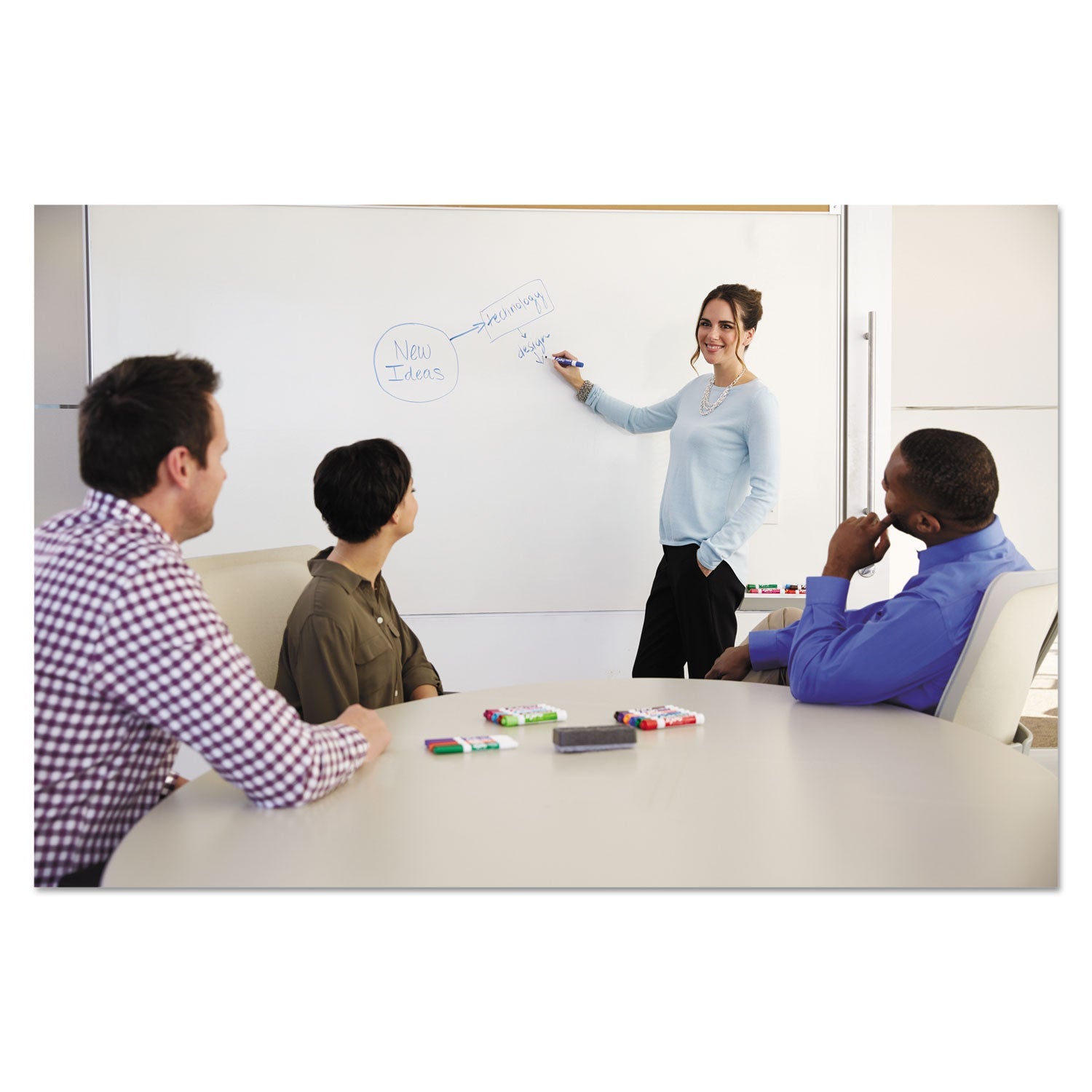 EXPO® Whiteboard Caddy Set, Broad Chisel Tip, Assorted Colors, 4/Set