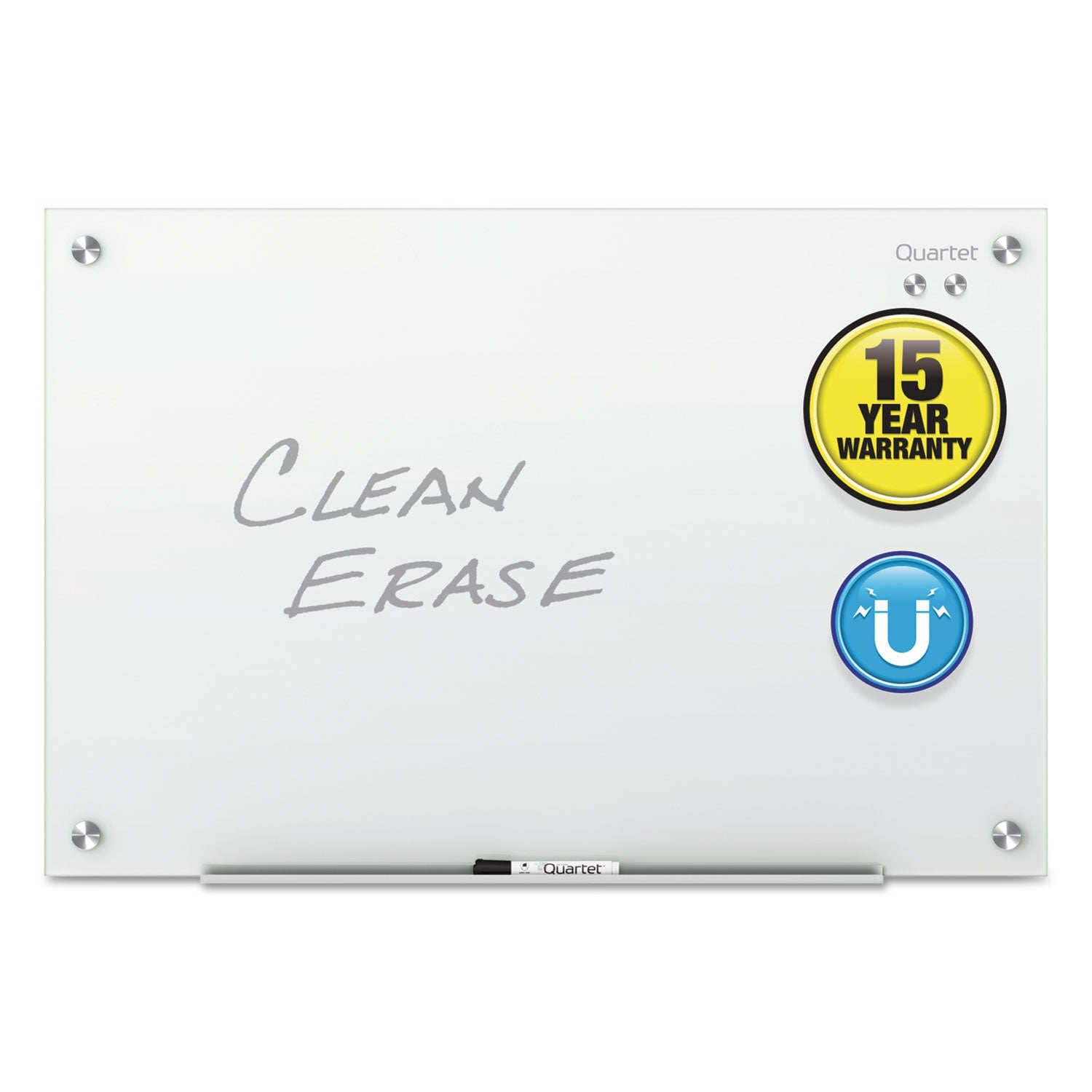 Quartet® Infinity Magnetic Glass Marker Board, 24" x 18", White Surface