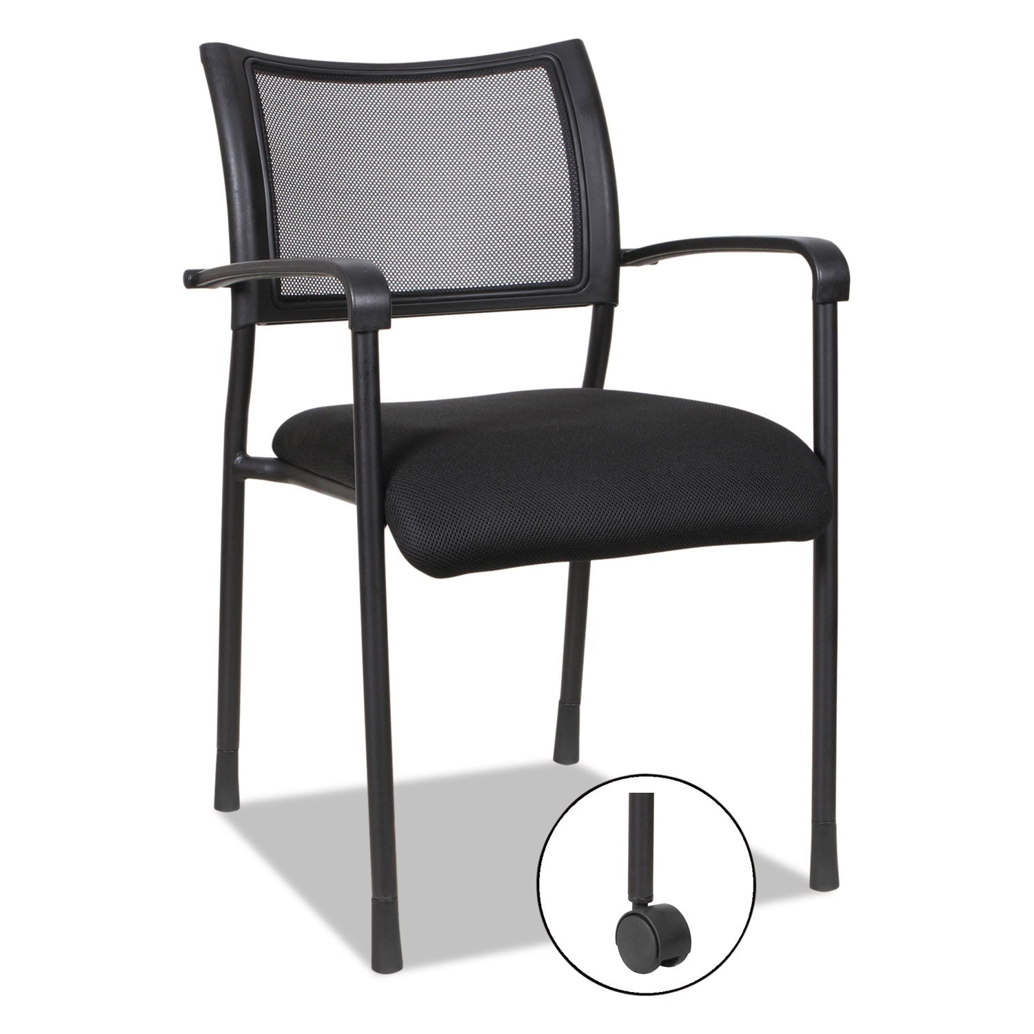 Alera® Alera Eikon Series Stacking Mesh Guest Chair, 20.86" x 24.01" x 33.07", Black Seat, Black Back, Black Base, 2/Carton