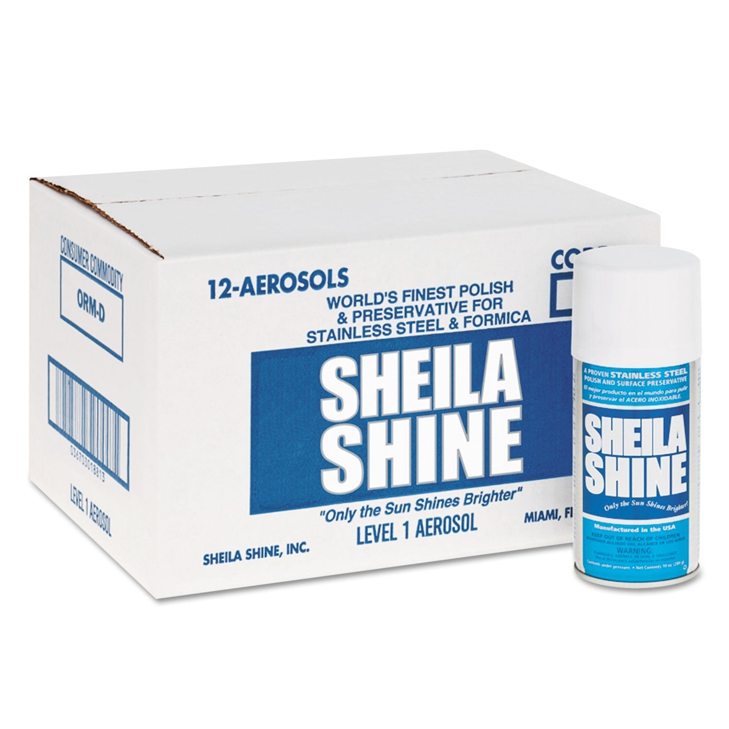 Sheila Shine Stainless Steel Cleaner And Polish, 10 Oz Aerosol Spray, 12/carton