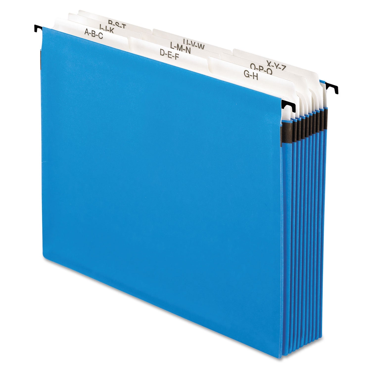 Pendaflex® SureHook Nine-Section Hanging Folder, 9 Sections, 5.25" Capacity, Letter Size, 1/5-Cut Tabs, Blue