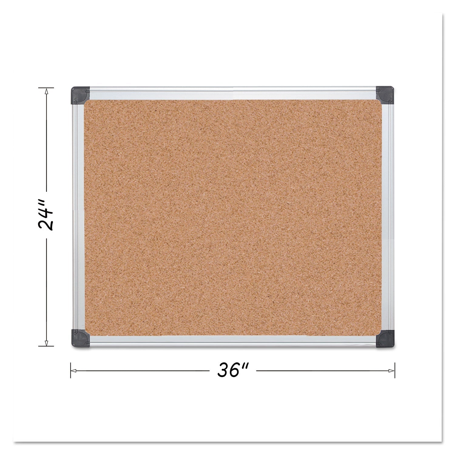 Cork Bulletin Board | 24" x 36" Aluminum Frame