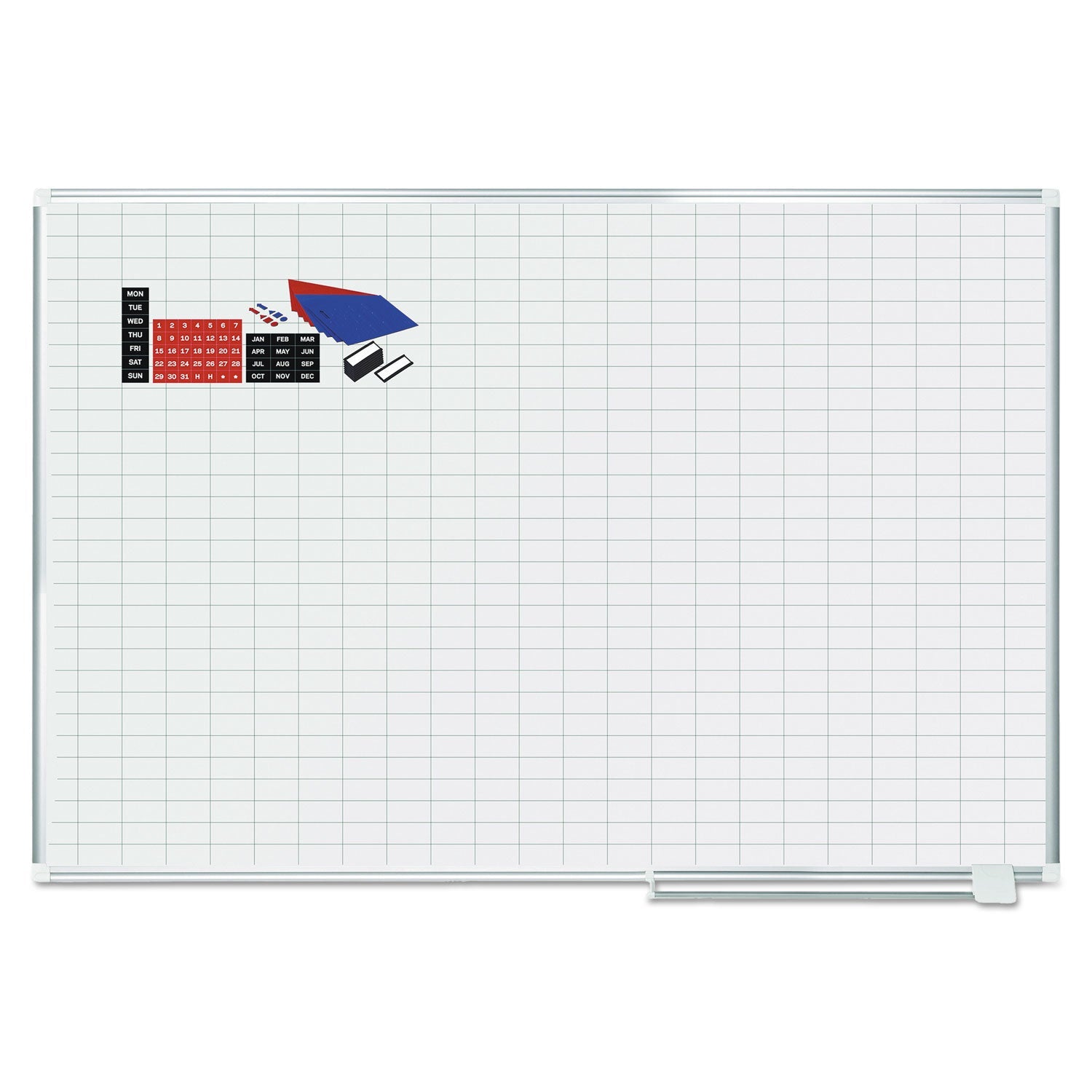 MasterVision Gridded Magnetic Dry Erase Project Planning Board