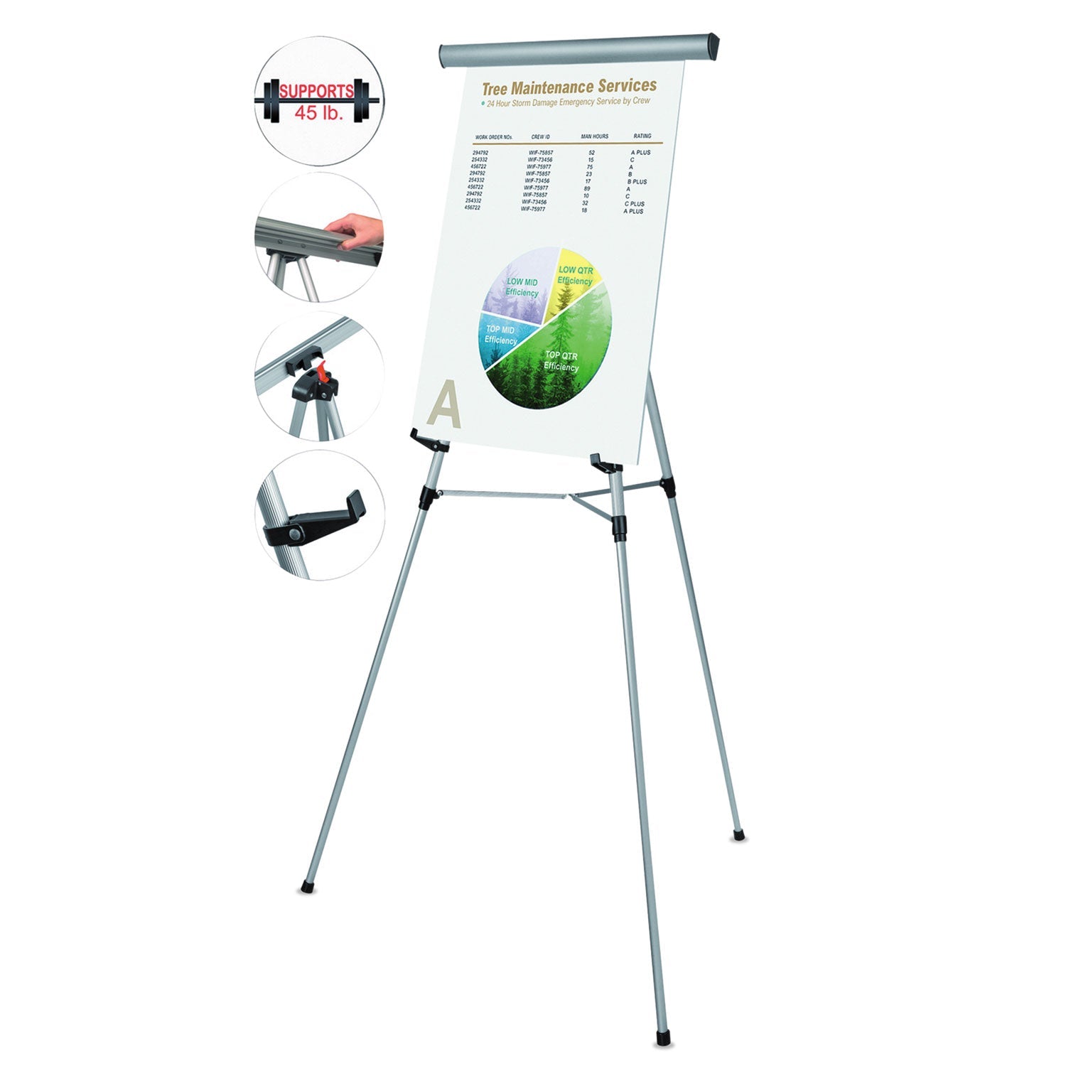 Telescoping Tripod Display Easel | 38"-69" | Metal