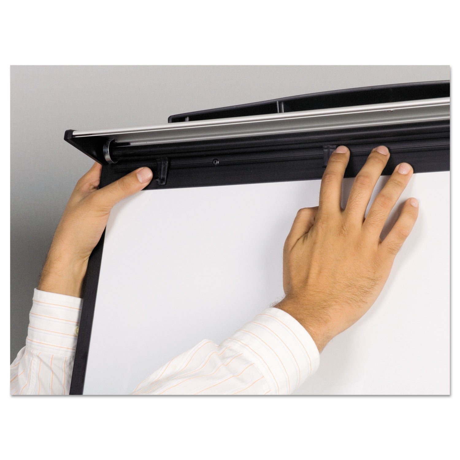 MasterVision® Tripod Extension Bar Magnetic Gold Ultra Dry Erase Easel, 30" x 36", White Surface, Black/Satin Aluminum Frame