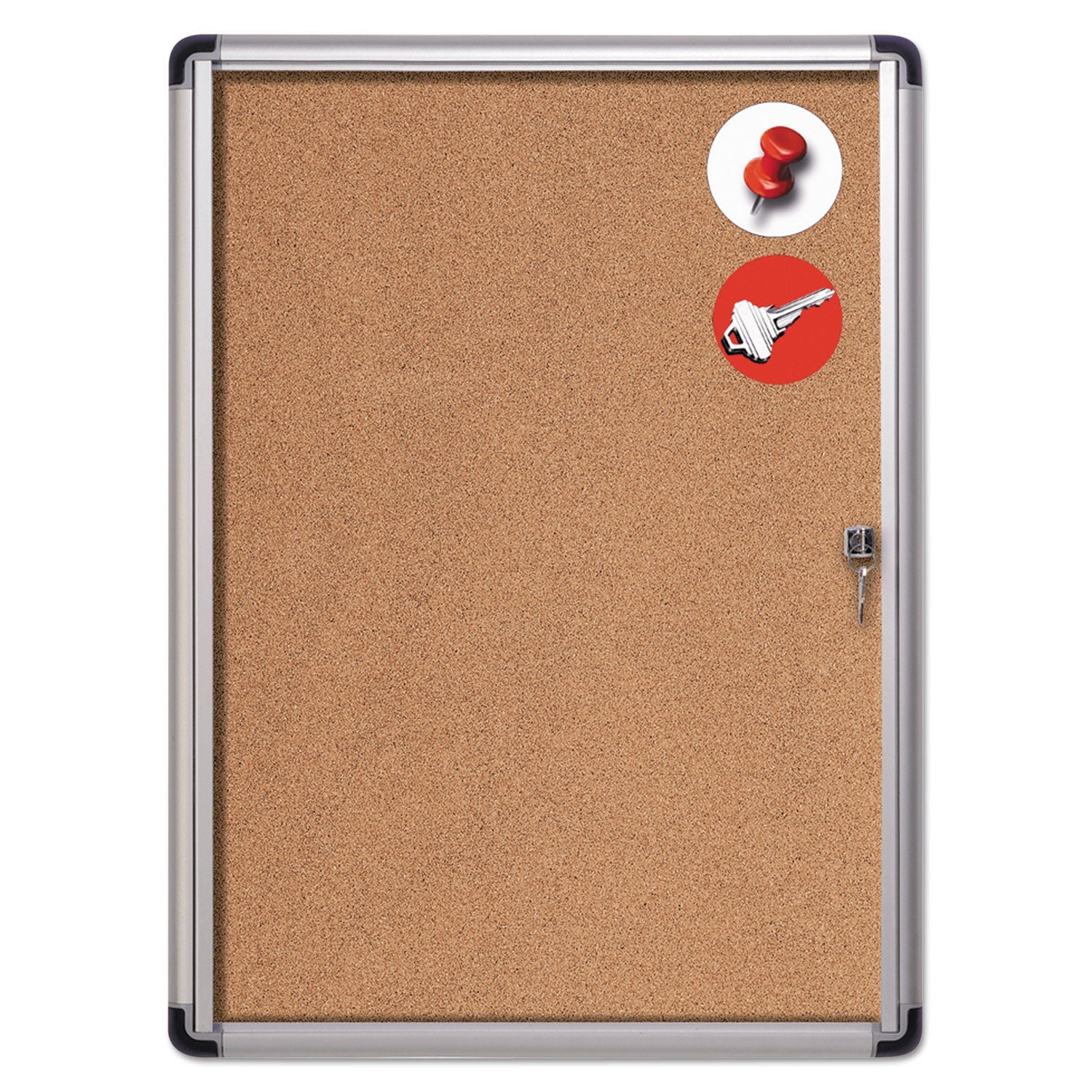 Enclosed Cork Bulletin Brd | MasterVision® Slim-Line