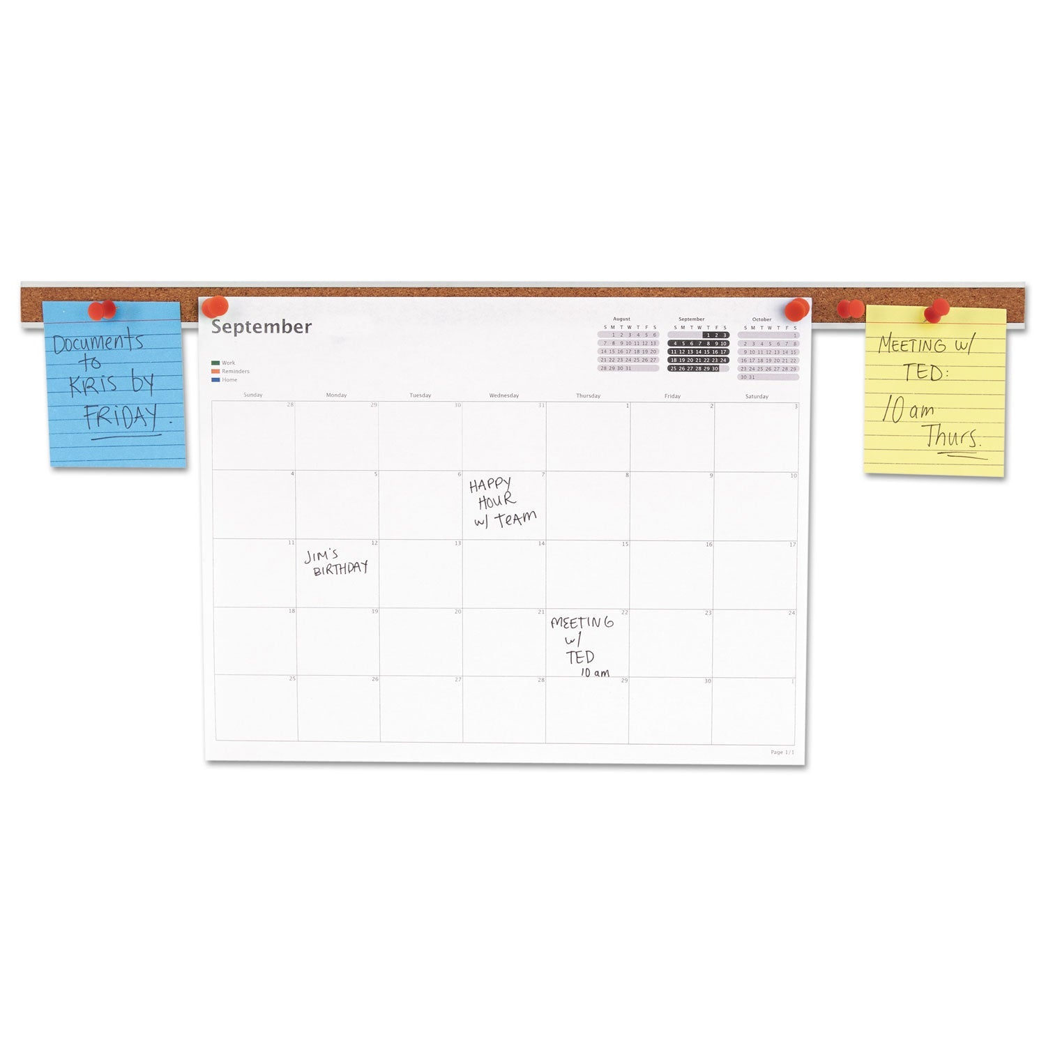 Cork Bulletin Bar | 18" | Brown/Silver