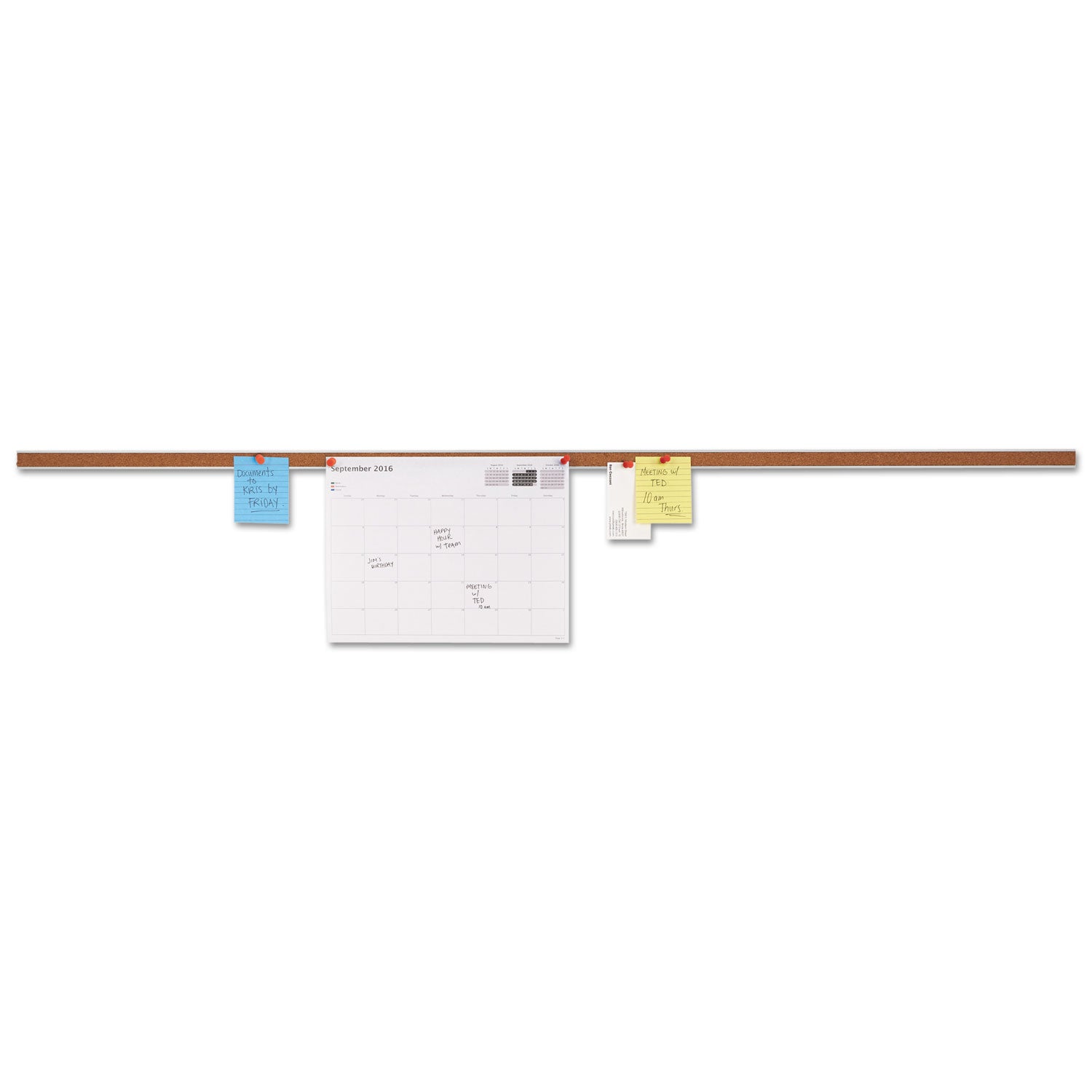 Cork Bulletin Bar | 48" | Brown/Silver