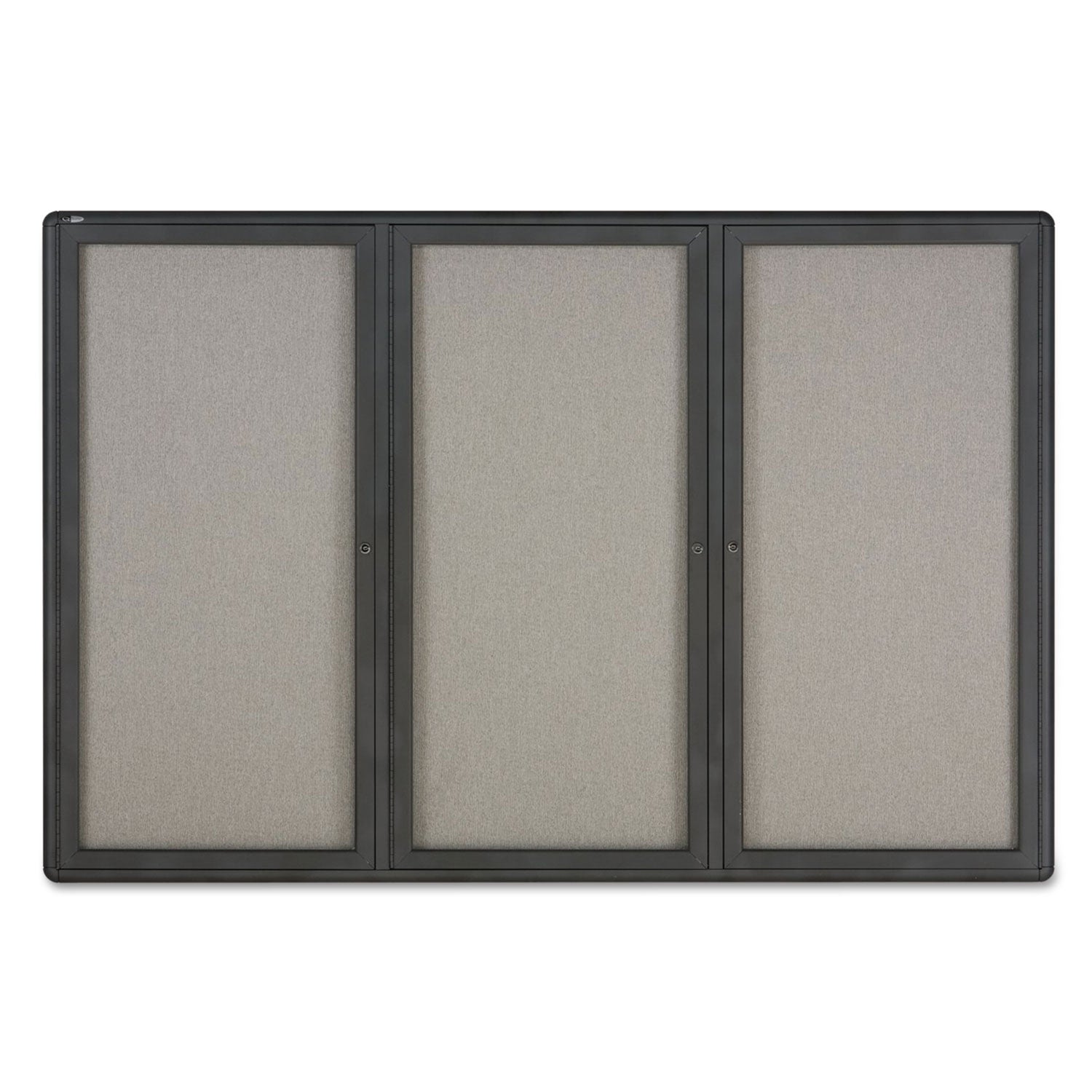Quartet Enclosed Fabric Bulletin Board | Three Door
