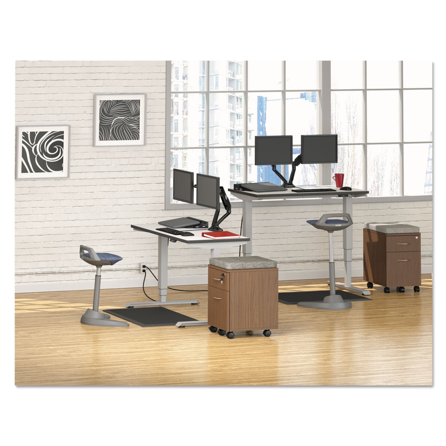 Alera® Reversible Laminate Table Top, Rectangular, 47.63w X 23.63d, White/gray