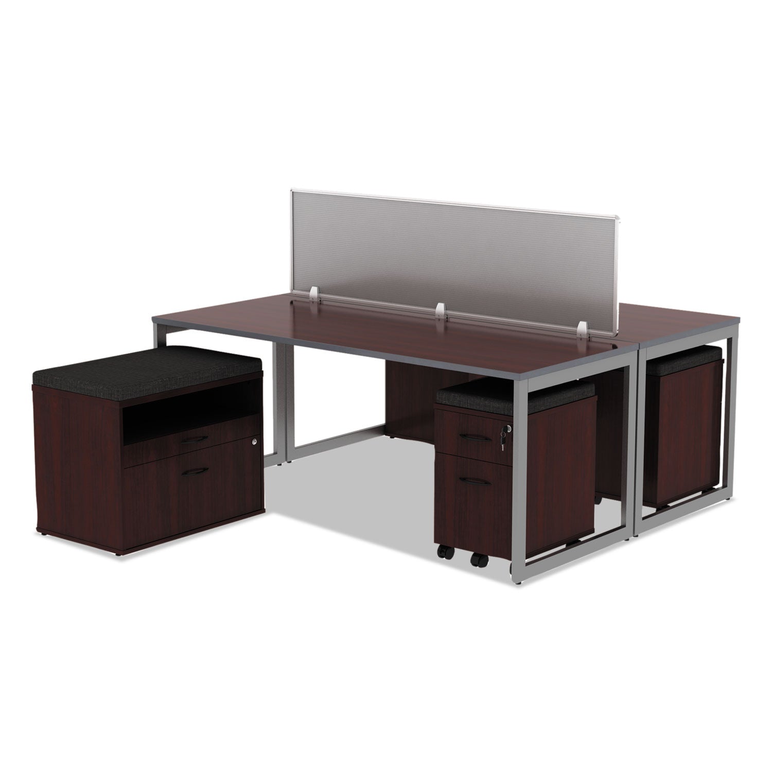 Alera® Pedestal File Seat Cushion, 14.88 X 19.13 X 2.13, Smoke