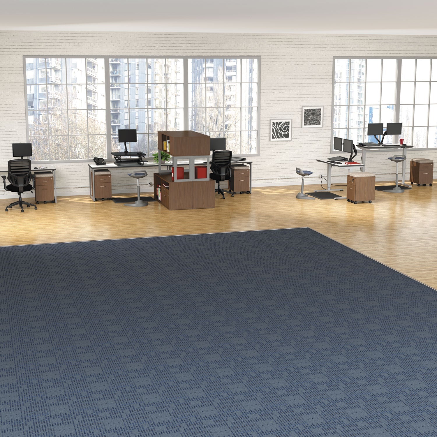 Alera® AdaptivErgo Anti-Fatigue Mat, 19.4 x 33.2, Black