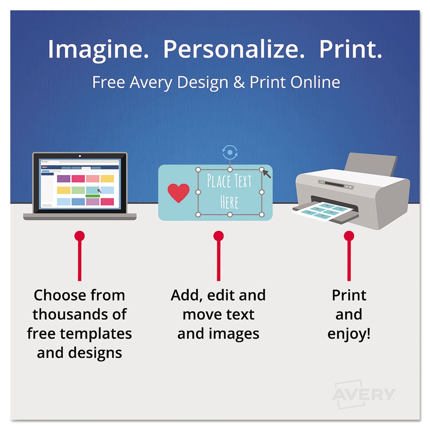 Avery® Small Tent Card, Ivory, 3.5 x 2, 4 Cards/Sheet, 40 Sheets/Pack