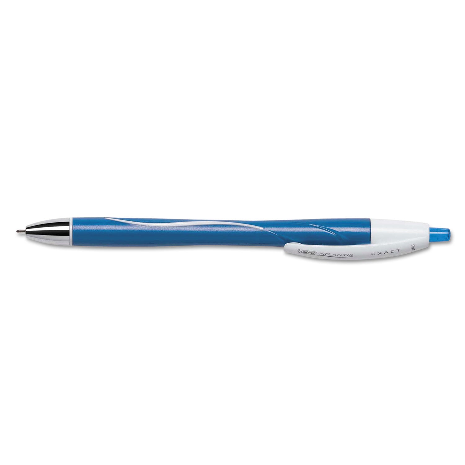 BIC® Glide Exact Ballpoint Pen, Retractable, Fine 0.7 Mm, Blue Ink, Blue Barrel, Dozen