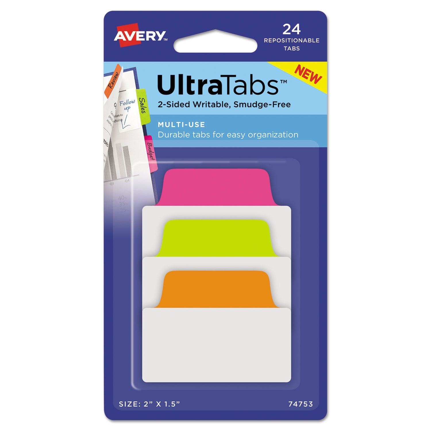 Repositionable Tabs | Neon Assorted | 24/Pack