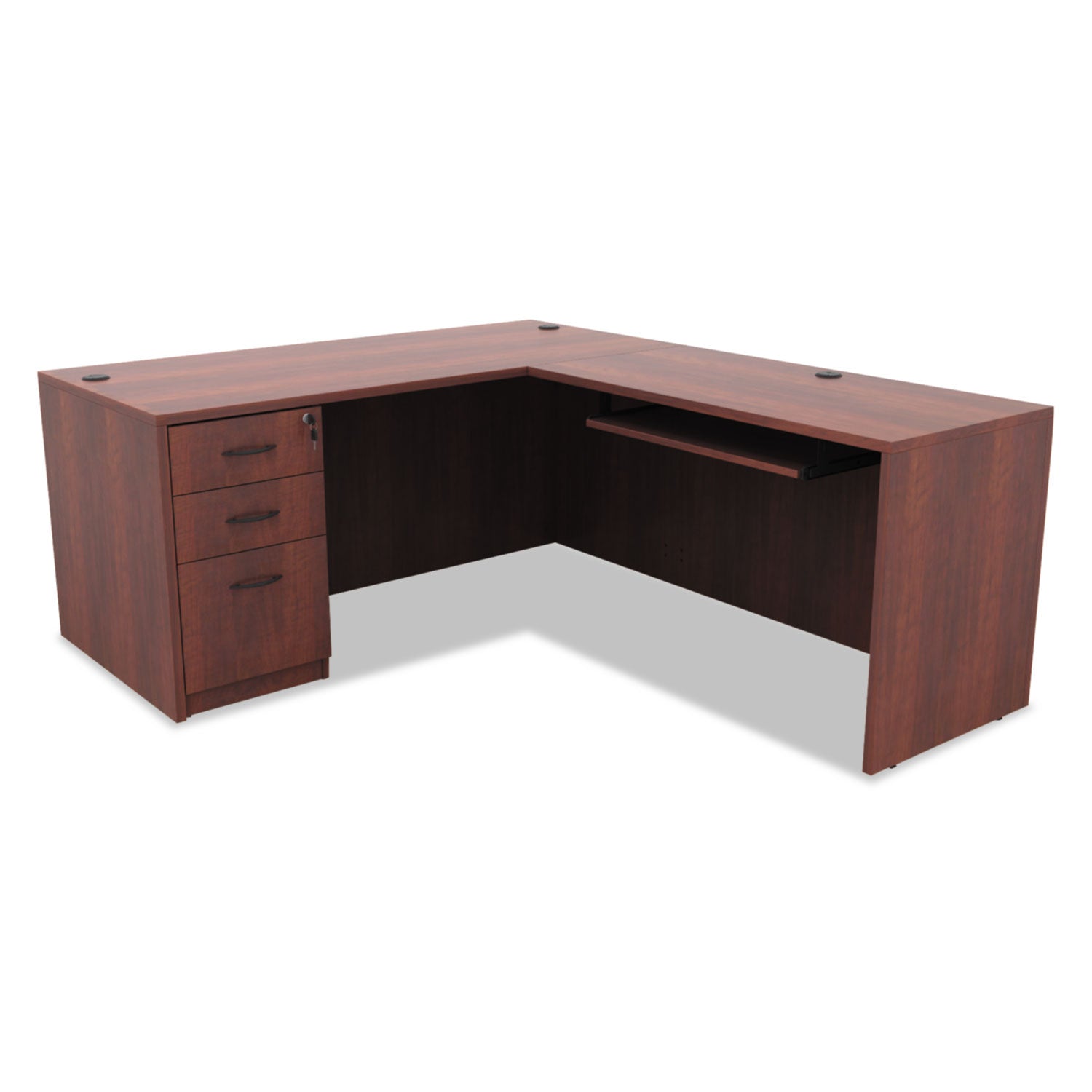 Alera® Alera Valencia Series Full Pedestal File, Left/right, 3-Drawers: Box/box/file, Legal/letter, Cherry, 15.63" X 20.5" X 28.5"