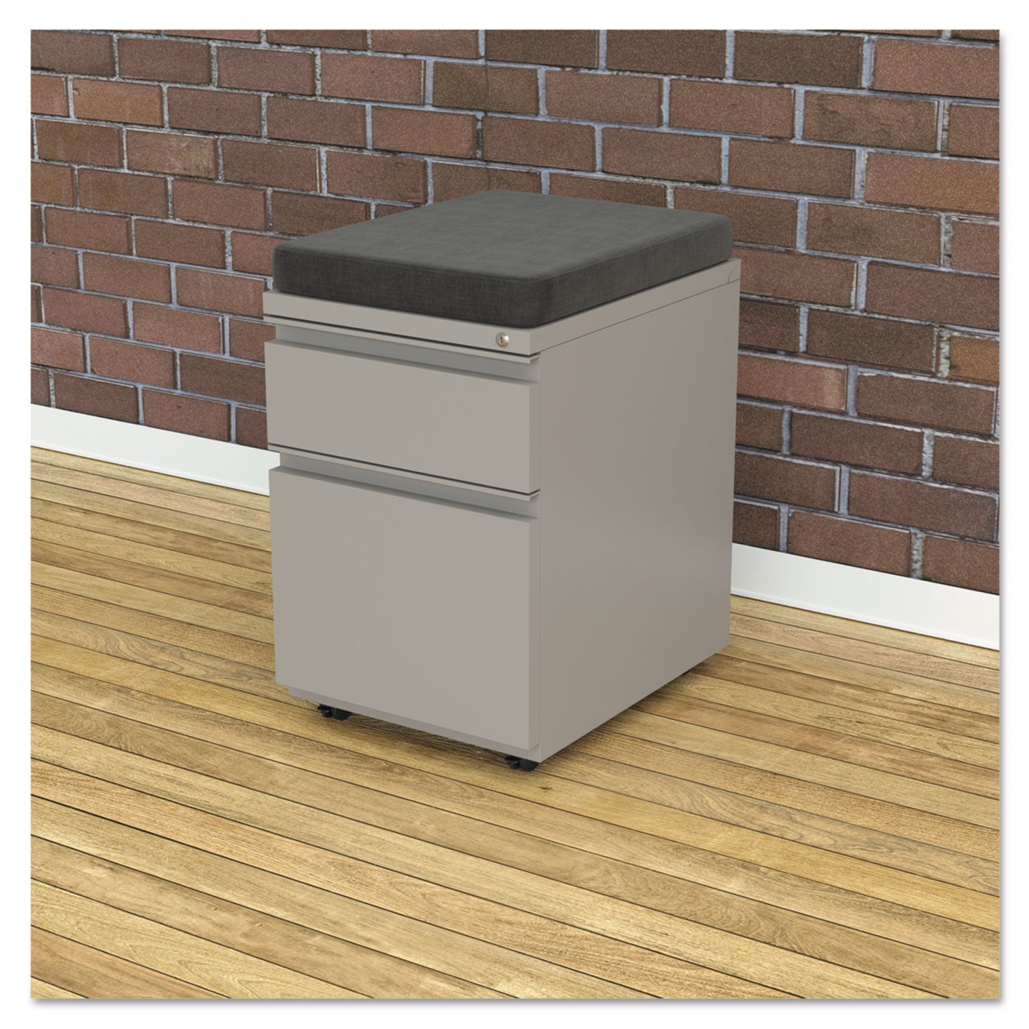 Alera® Pedestal File Seat Cushion, 14.88 X 19.13 X 2.13, Smoke