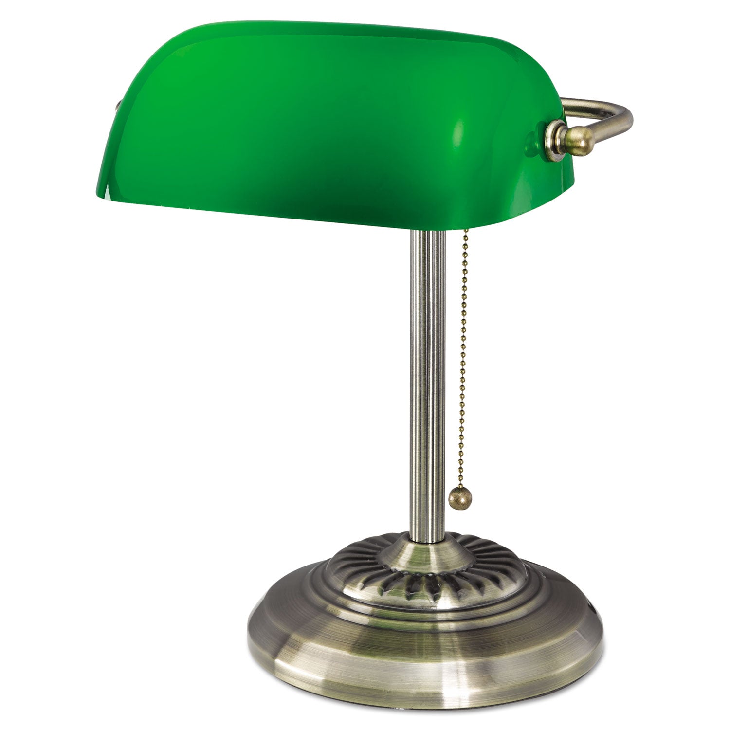 Traditional Banker's Lamp | Green Glass Shade