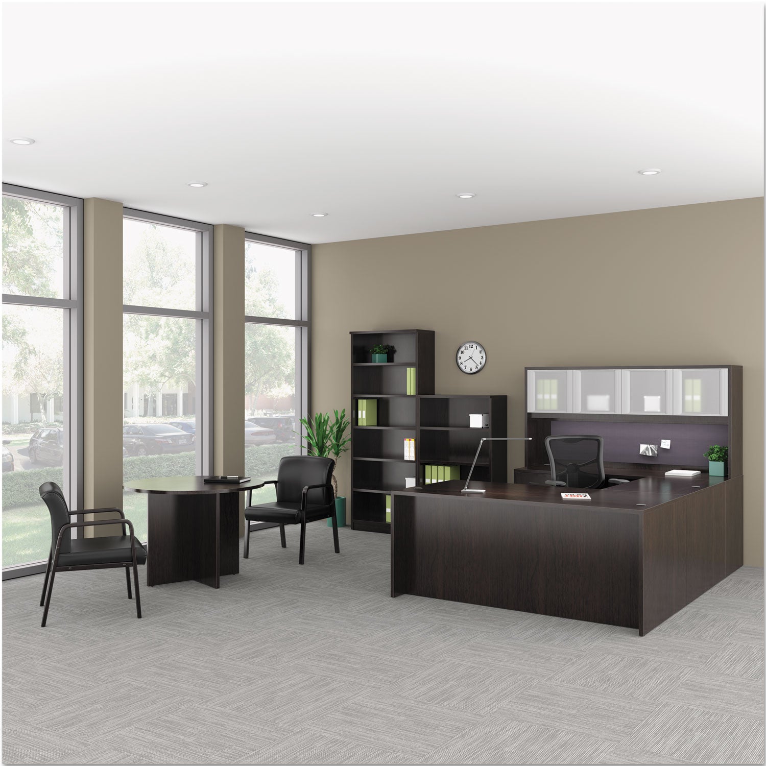 Alera® Alera Valencia Series Bow Front Desk Shell, 71" X 41.38" X 29.63", Espresso