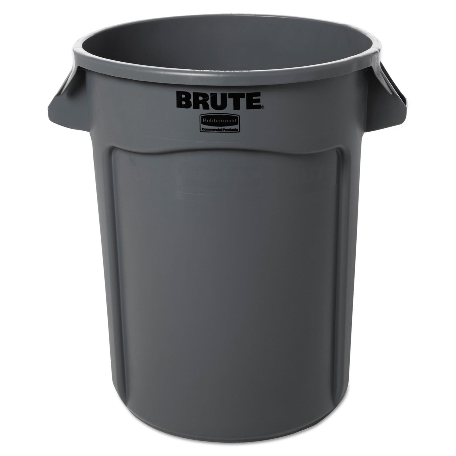 Rubbermaid® Commercial Vented Round Brute Container, 32 gal, Plastic, Gray
