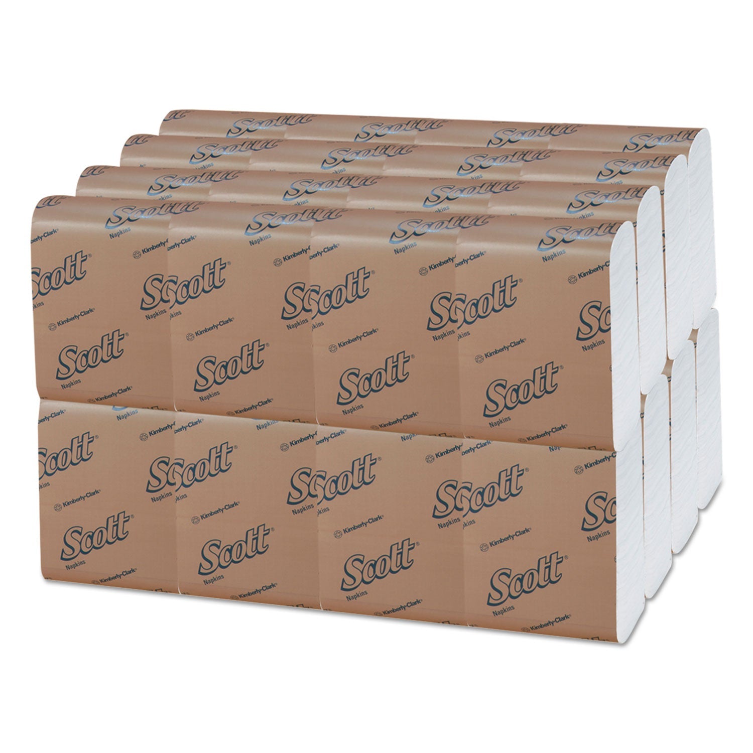 Scott® Low-Fold Dispenser Napkins, 1-Ply, 12" X 7", White, 250/pack, 32 Packs/carton