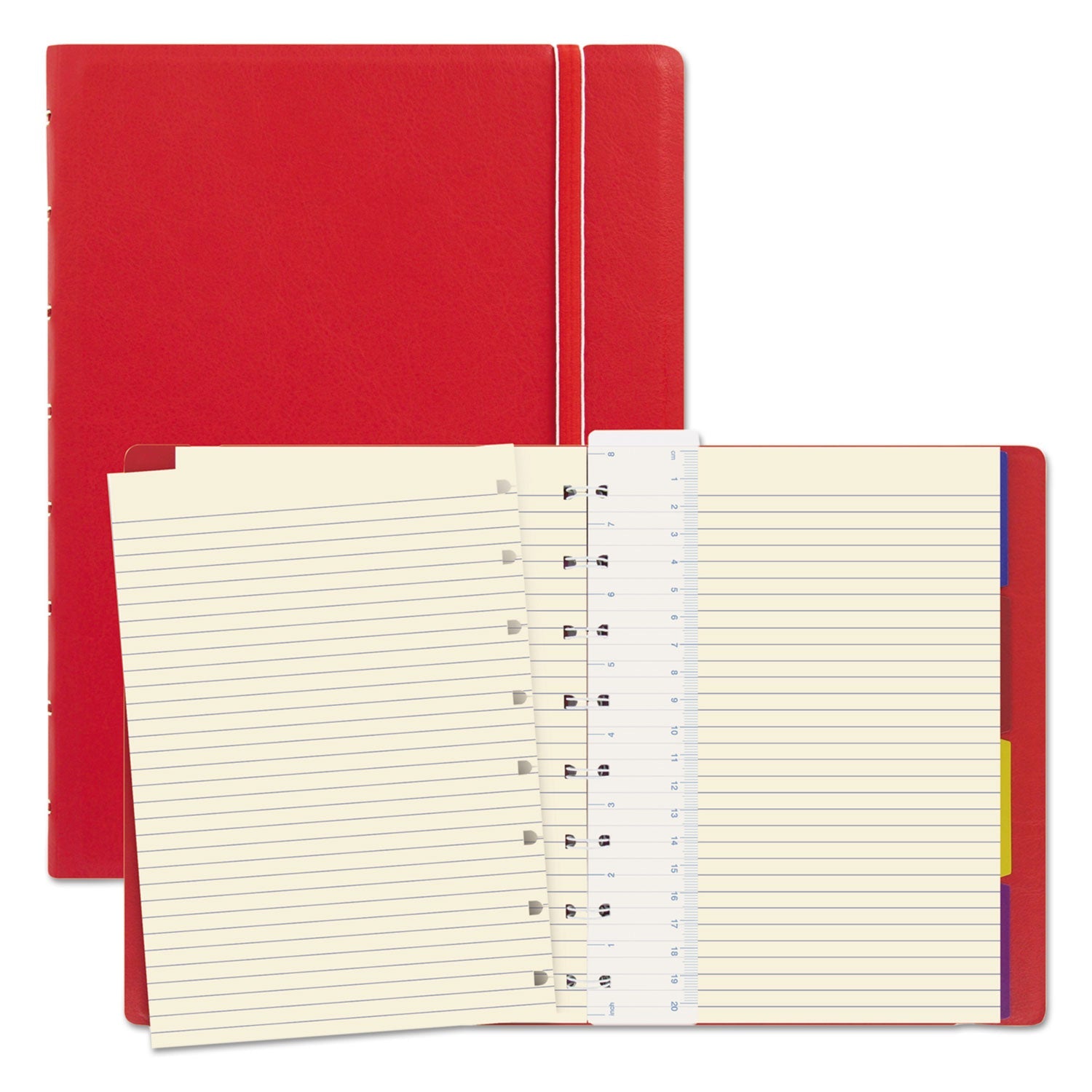 Filofax® Notebook, 1-Subject, Medium/College Rule, Red Cover, (112) 8.25 x 5.81 Sheets - Bloom Skins