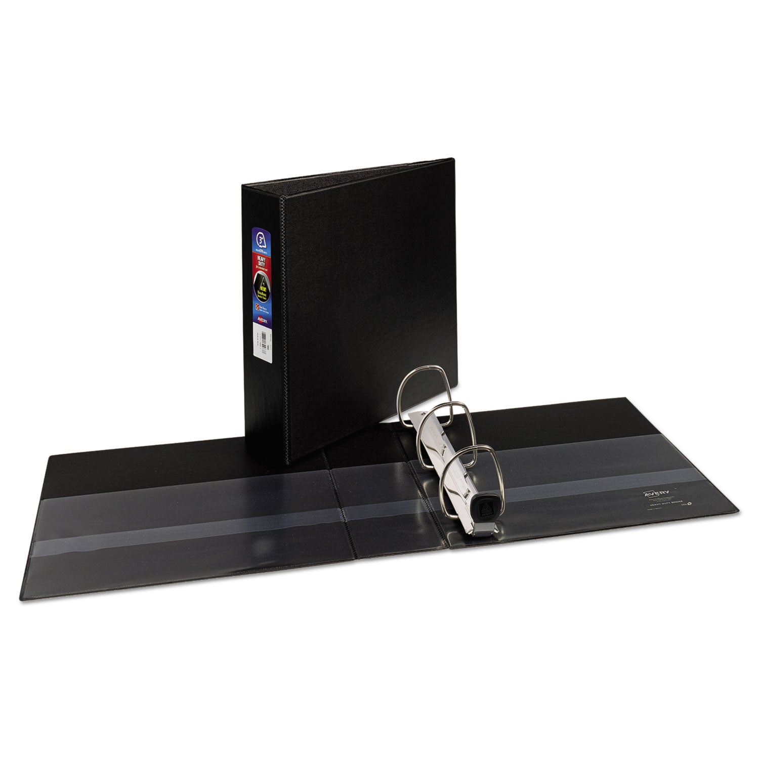 Avery® Heavy-Duty Non-View Binder With Durahinge And Locking One Touch Ezd Rings, 3 Rings, 3" Capacity, 11 X 8.5, Black