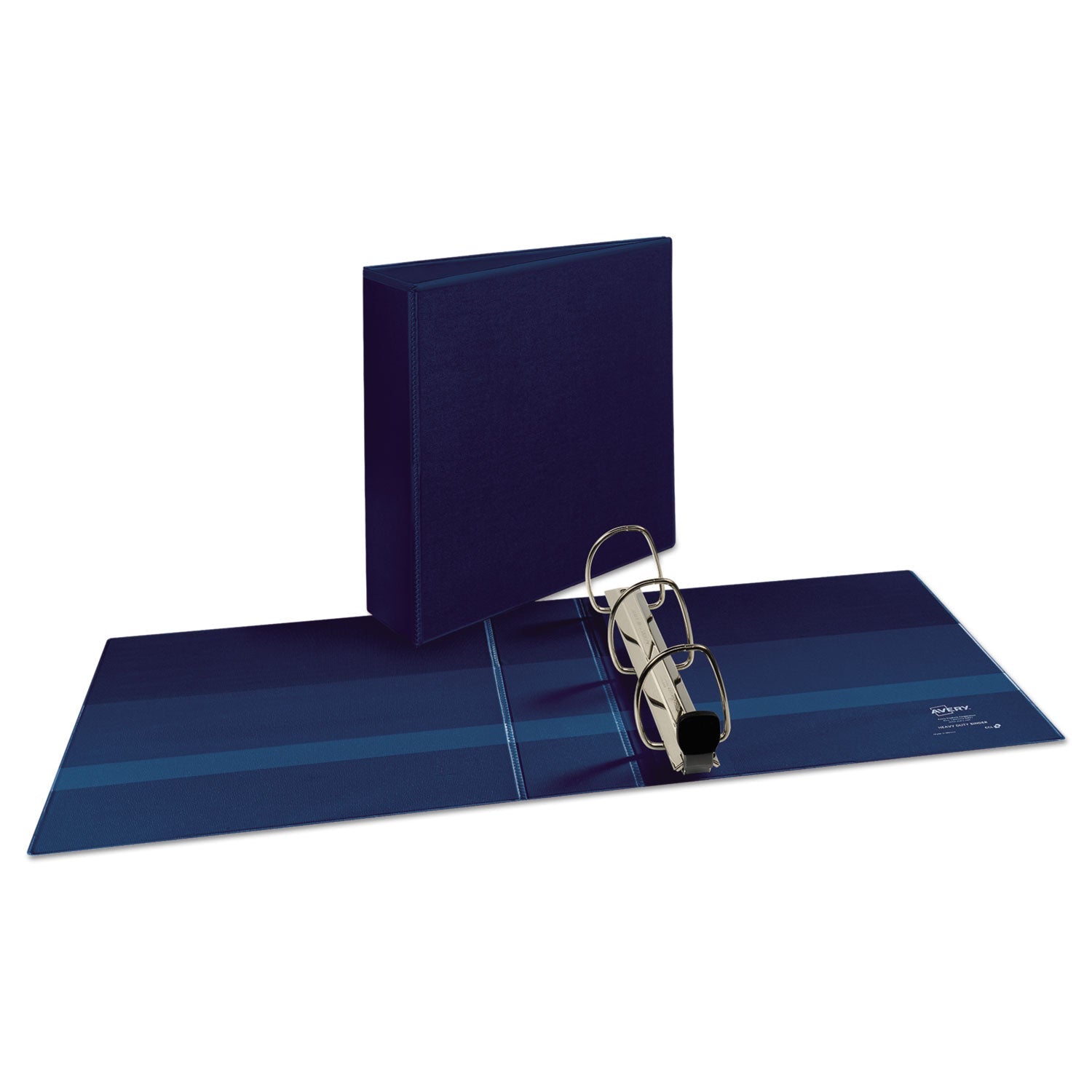 Avery® Heavy-Duty View Binder With Durahinge And Locking One Touch Ezd Rings, 3 Rings, 3" Capacity, 11 X 8.5, Navy Blue