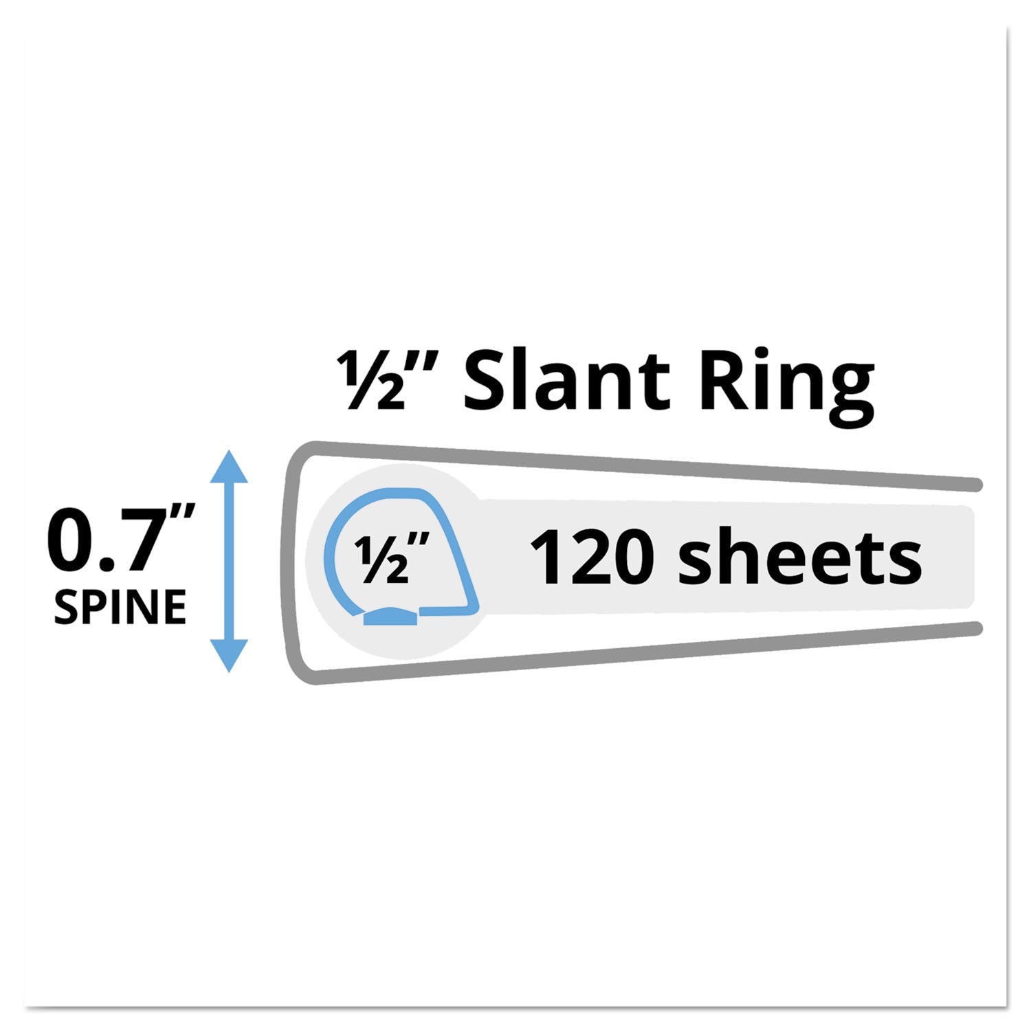 Avery® Durable View Binder With Durahinge And Slant Rings, 3 Rings, 0.5" Capacity, 11 X 8.5, White