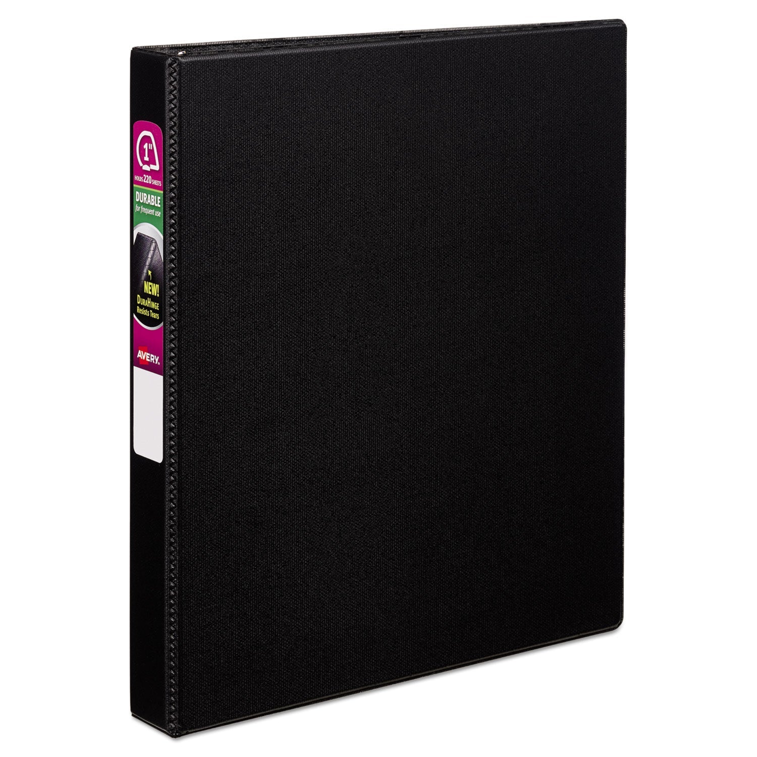 Avery® Durable Non-View Binder With Durahinge And Slant Rings, 3 Rings, 1" Capacity, 11 X 8.5, Black